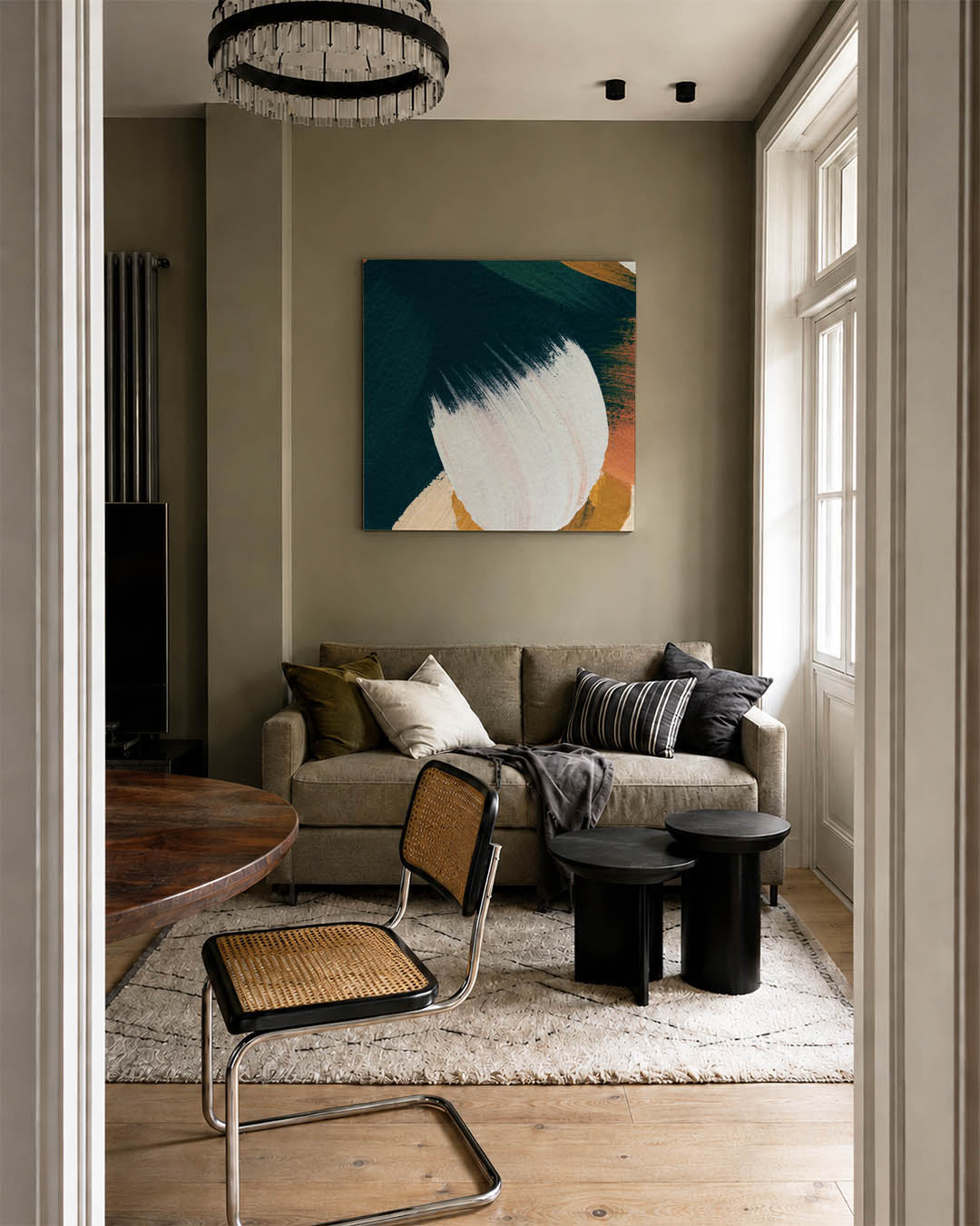 Dynamische kleurencompositie Kunstwerk
