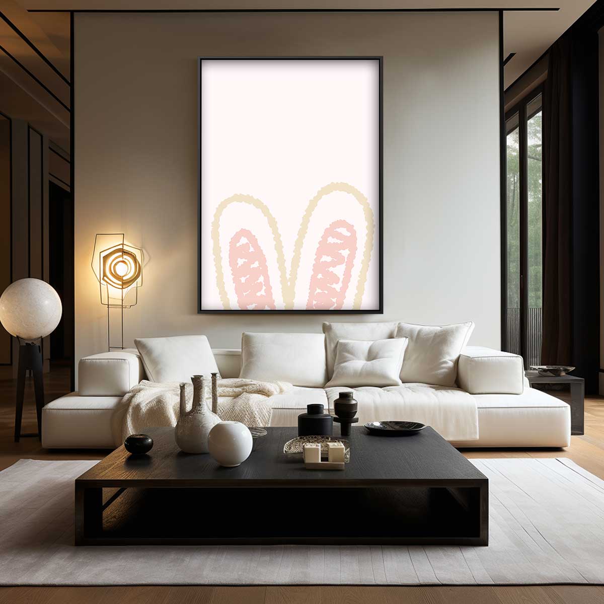Zachte Lijnen Oplopend Kunstwerk-canvas-dibond-plexiglas-wanddecoratie-WallArtistic