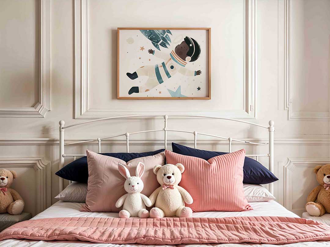 Astronaut en raket Poster