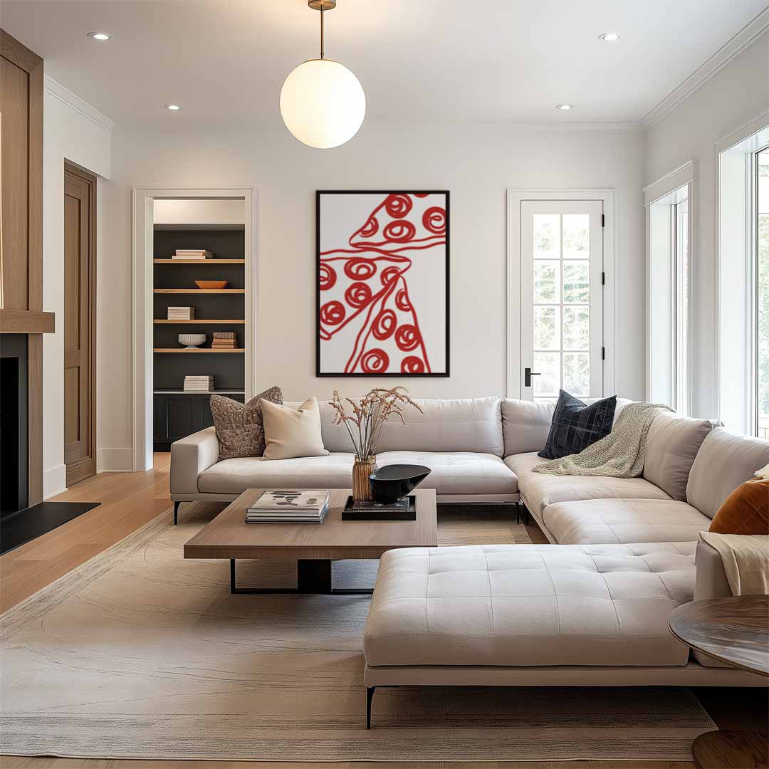 Kunstzinnige Pizza Print Kunstwerk-canvas-dibond-plexiglas-wanddecoratie-WallArtistic