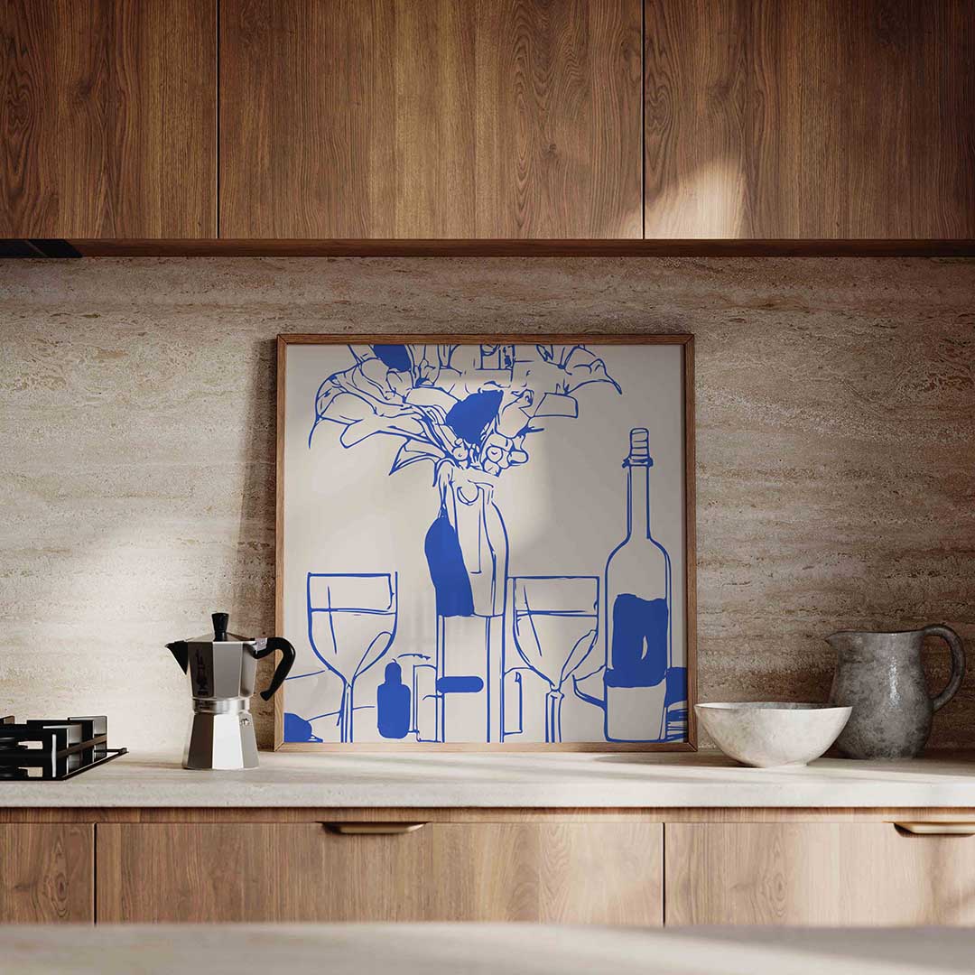 Stilleven met flessen Poster