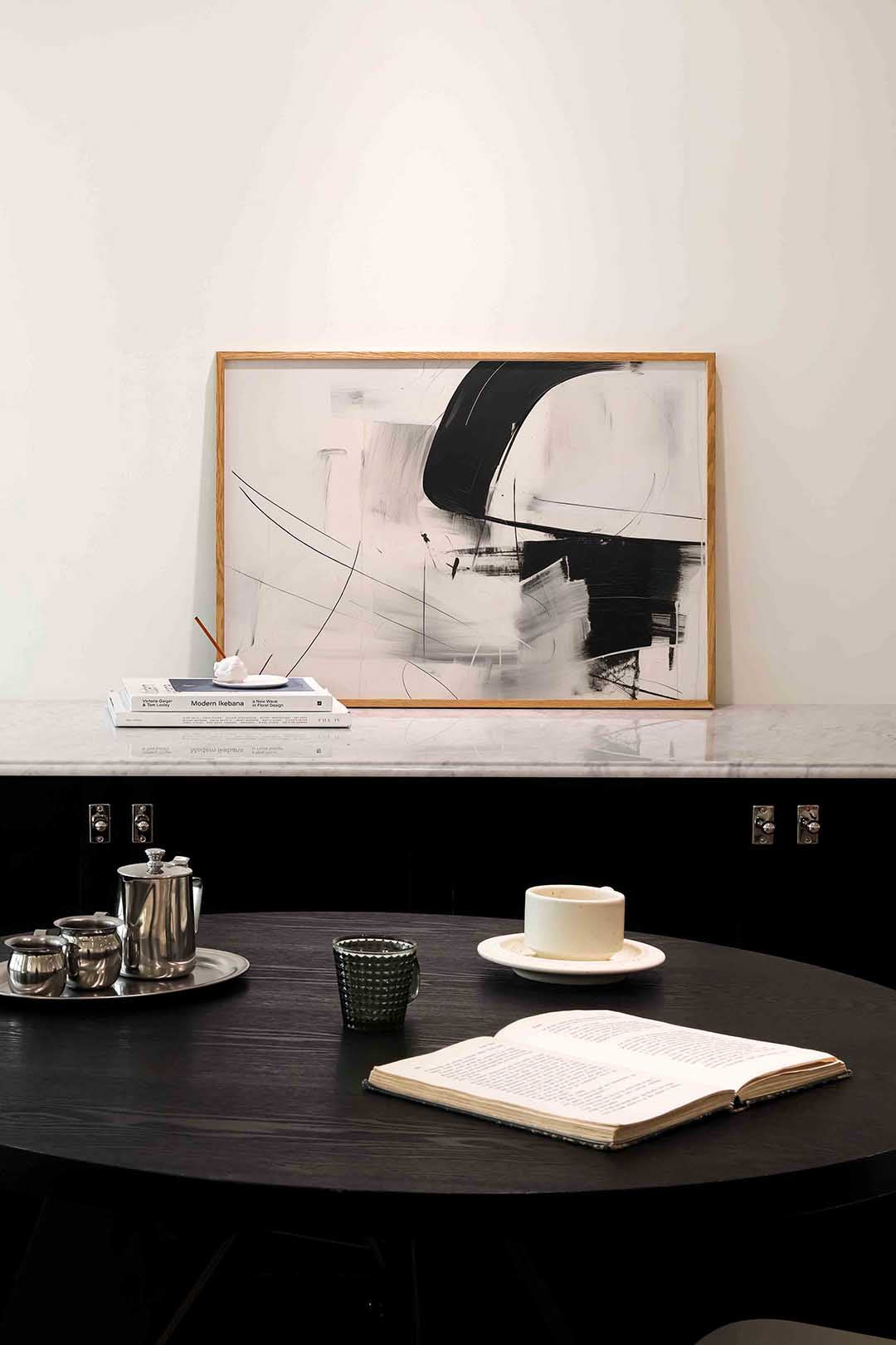 Abstracte zwart wit Poster