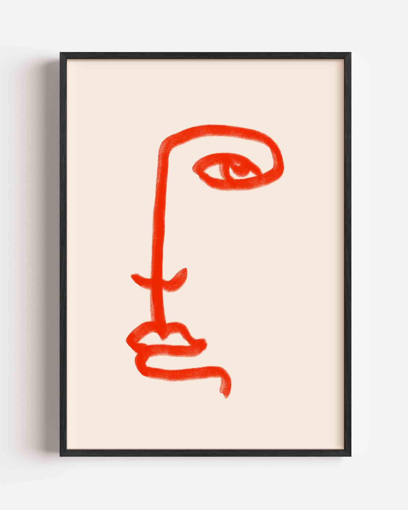 Minimalistisch gezicht Poster