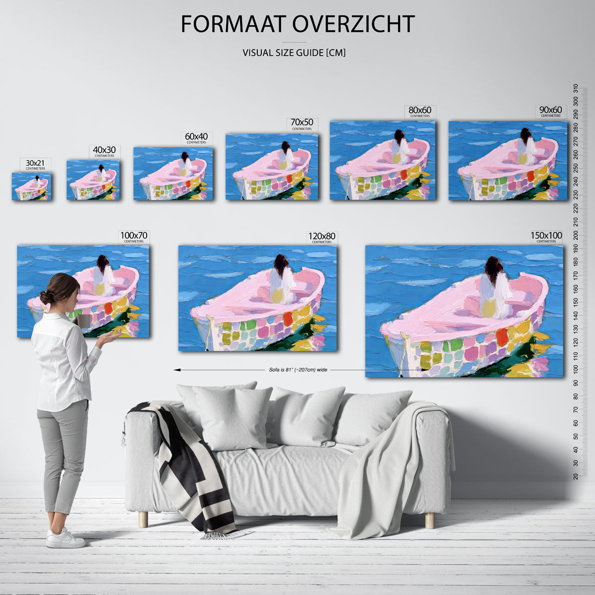 Vrouw in boot Poster