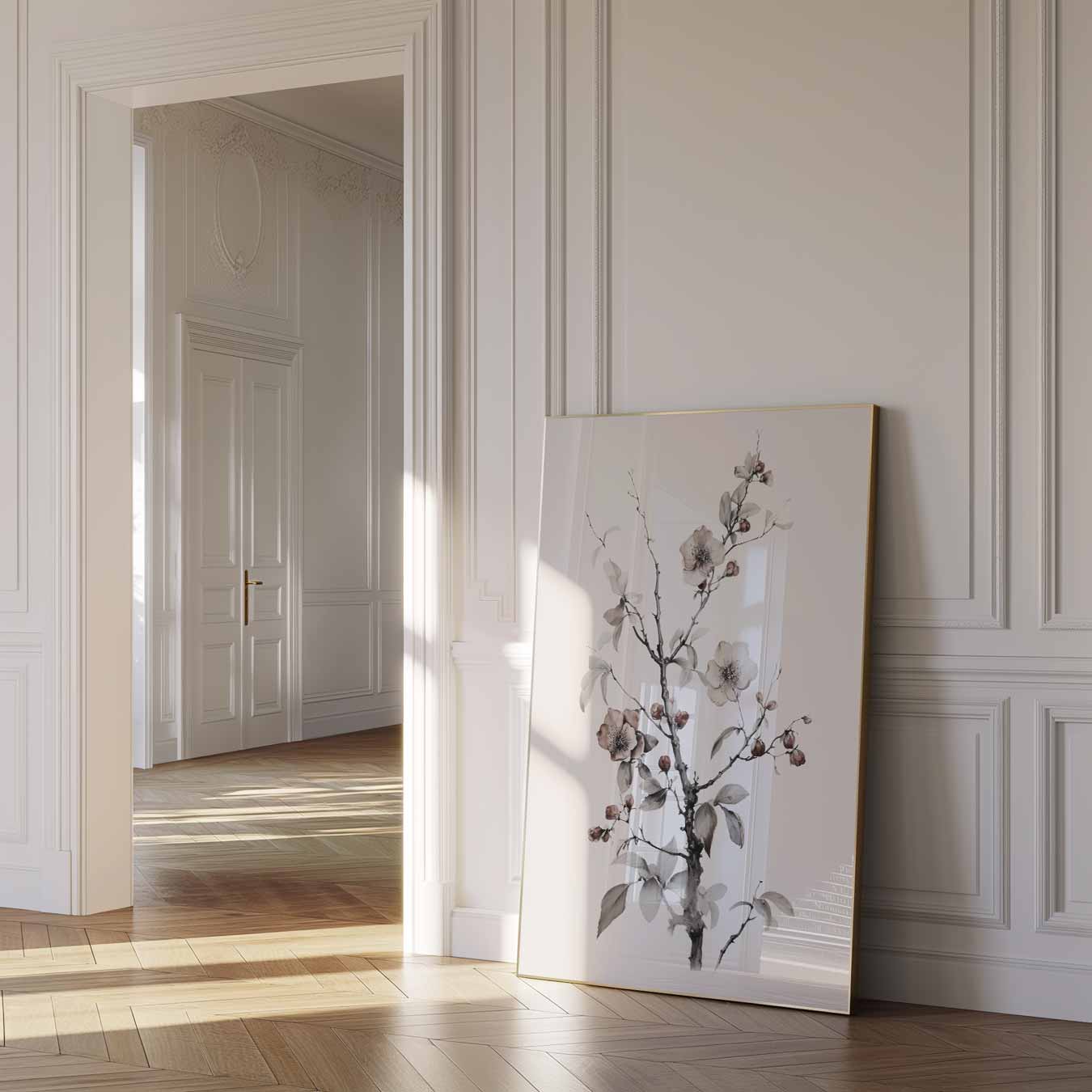 Elegante Bloemenkunst in Zachte Tinten Poster-WallArtistic