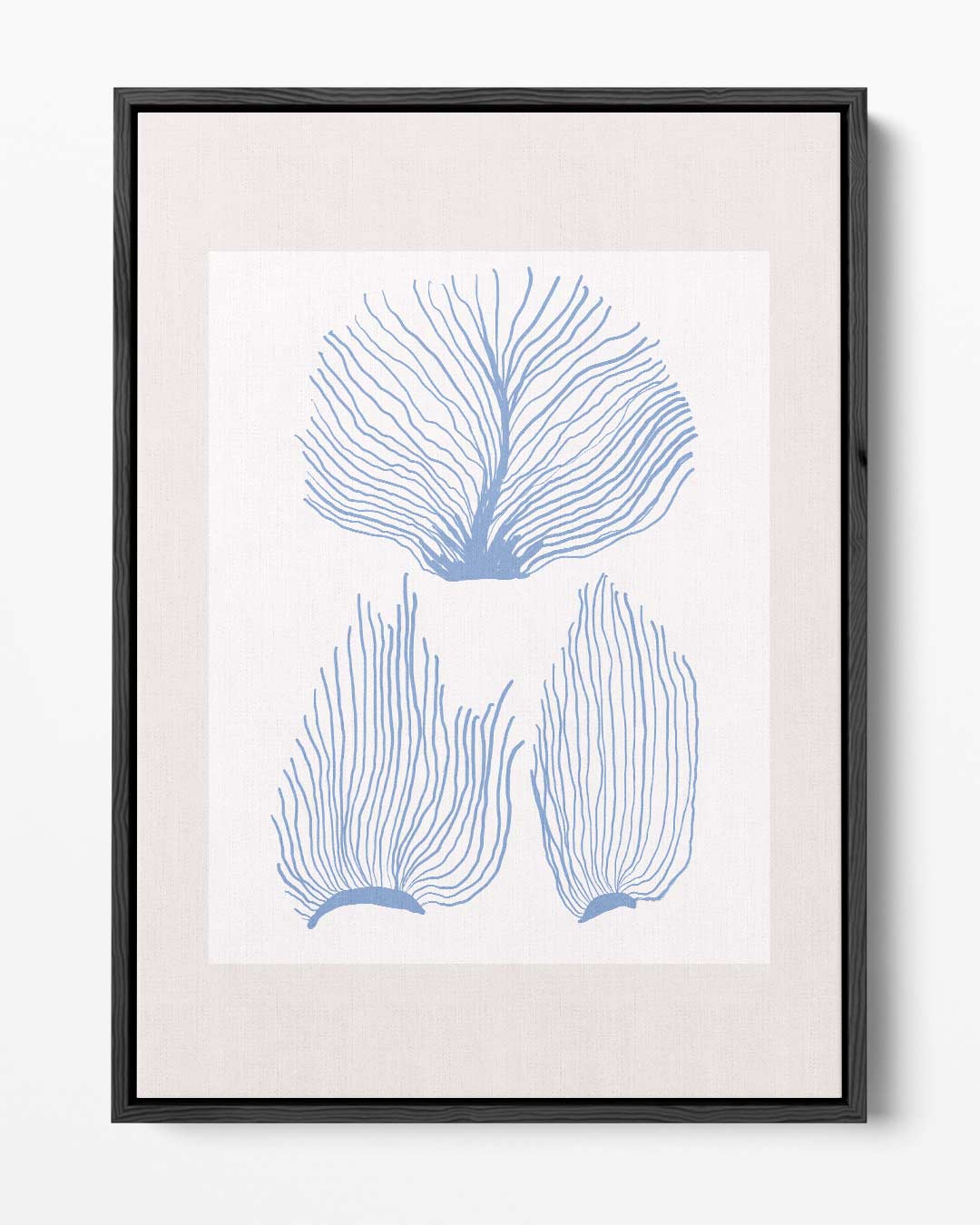 Blauwe Zeeplanten Illustratie Kunstwerk-canvas-dibond-plexiglas-wanddecoratie-WallArtistic