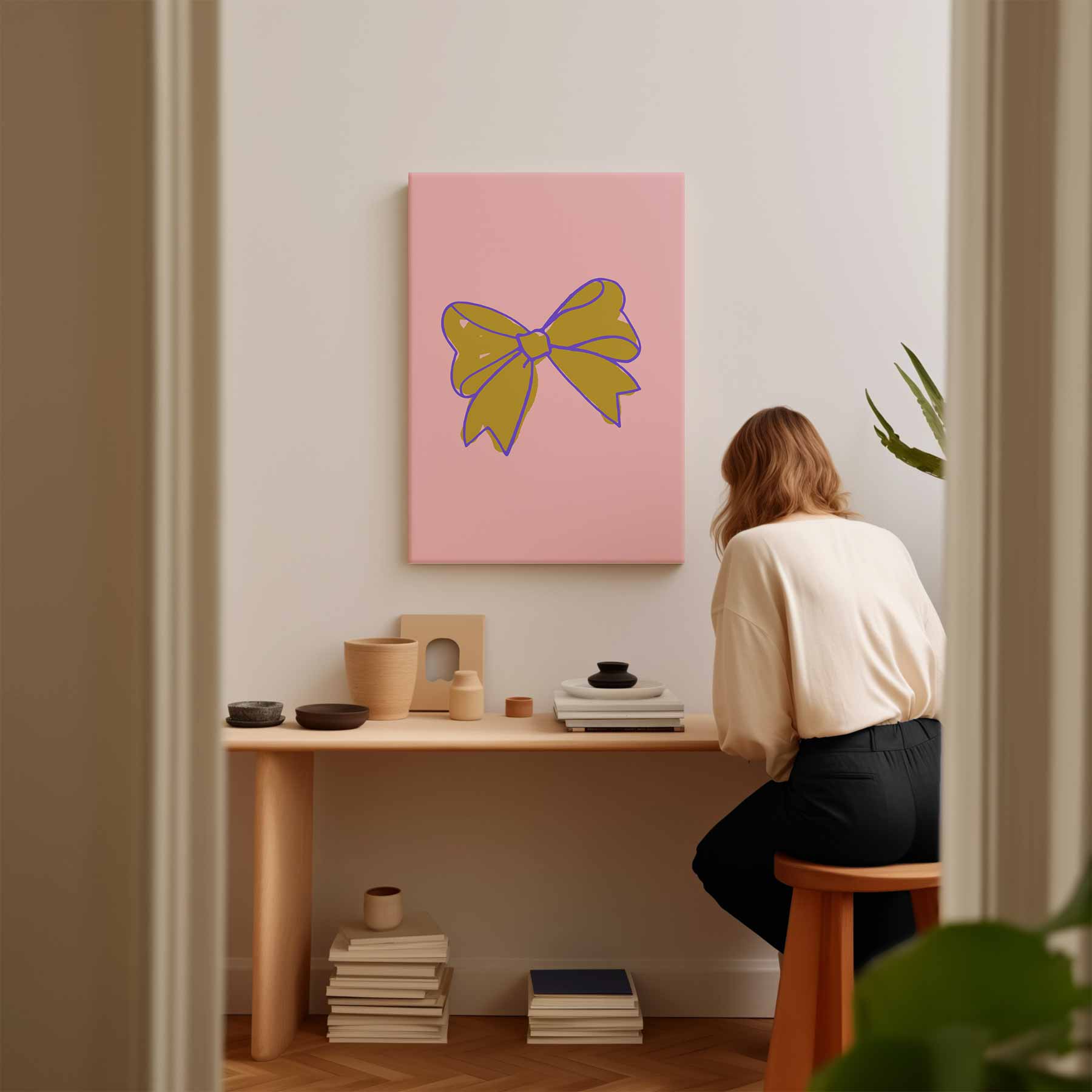 Vrolijke Strik Kunstwerk-canvas-dibond-plexiglas-wanddecoratie-WallArtistic