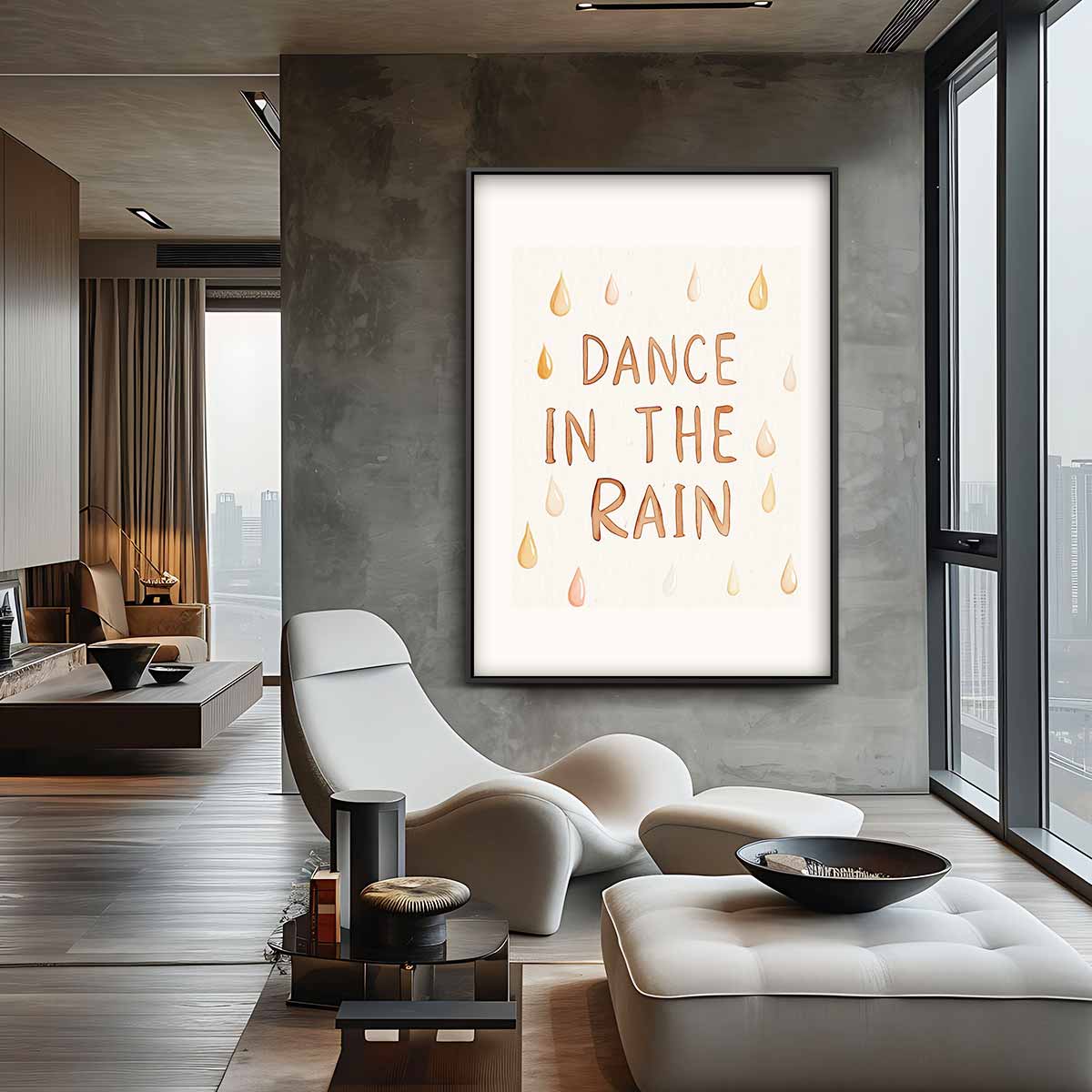 Dance in the Rain Poster Kunstwerk-canvas-dibond-plexiglas-wanddecoratie-WallArtistic