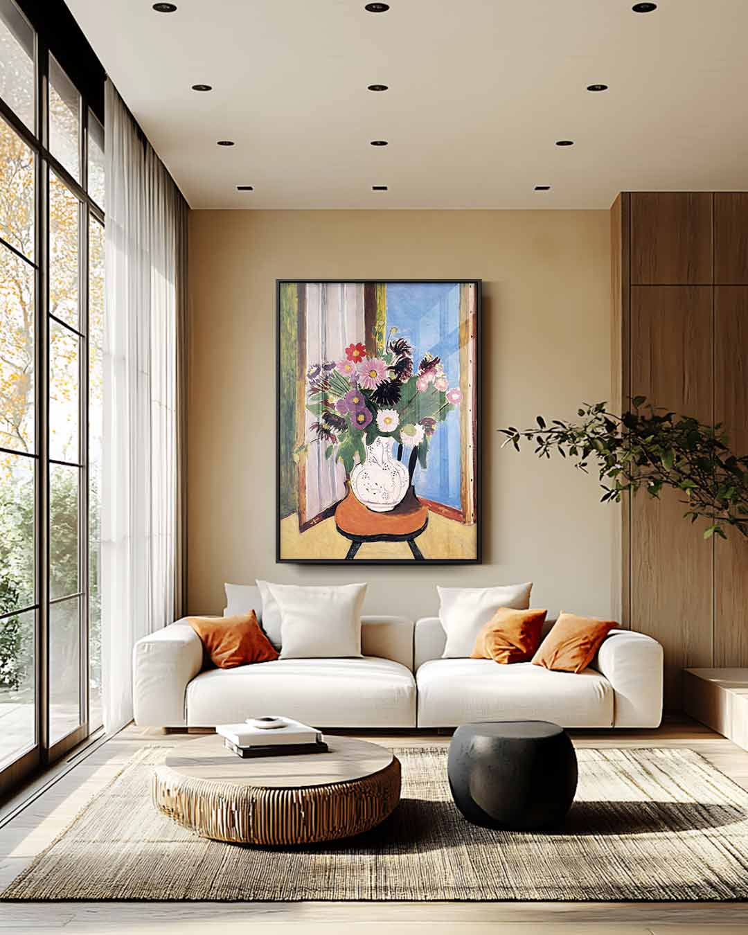 Bloemenpracht in Vaas Kunstwerk-canvas-dibond-plexiglas-wanddecoratie-WallArtistic