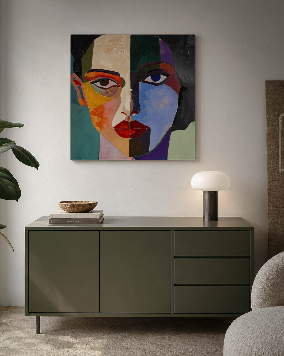 Geometrisch portret Kunstwerk