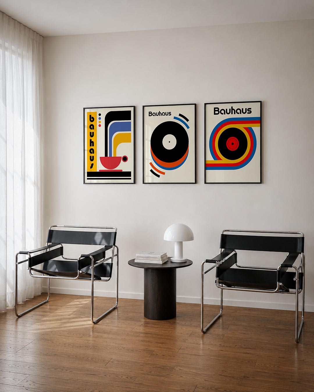 Kleurrijke lijnenspel Posterset