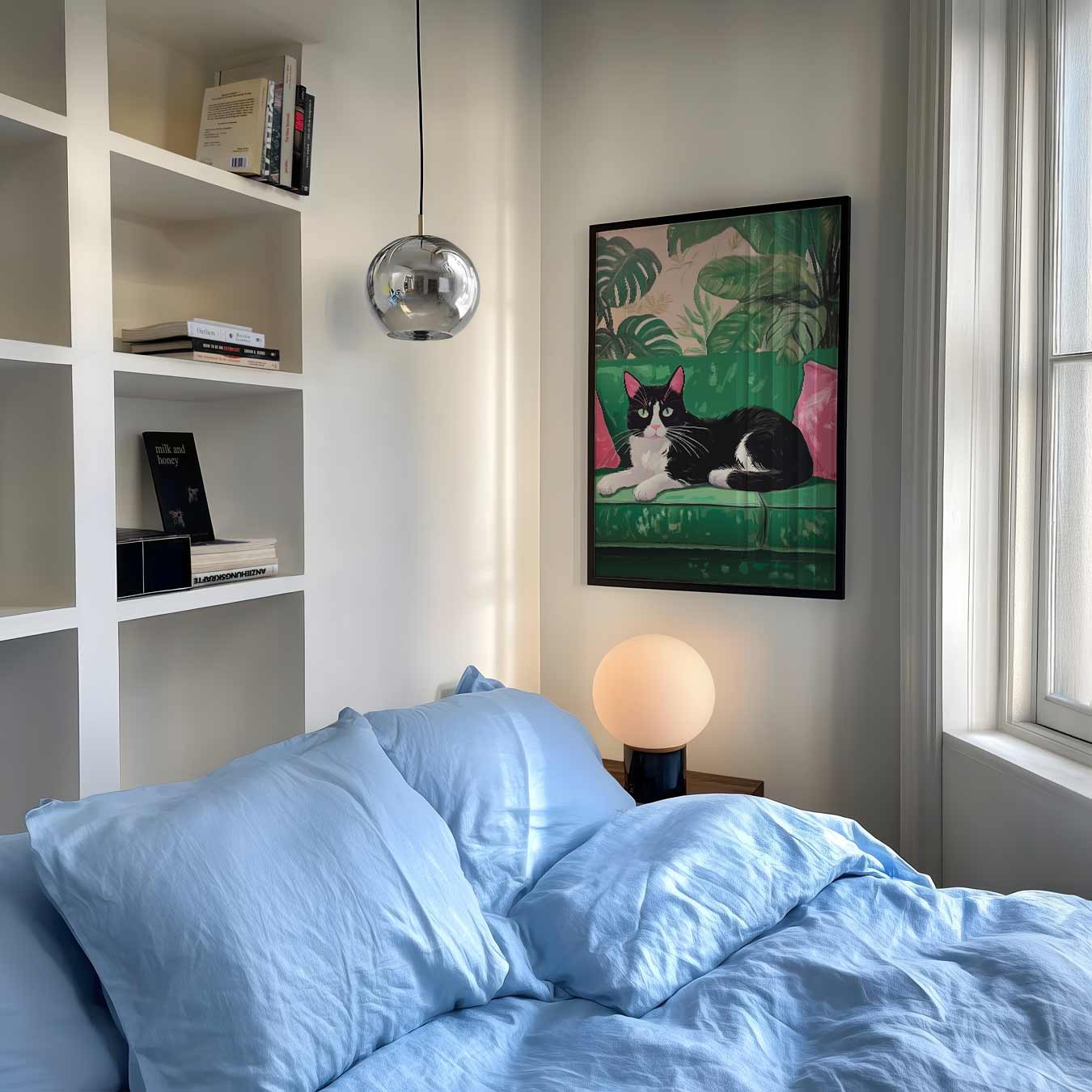 Cozy Cat in Jungle Chill Poster-WallArtistic