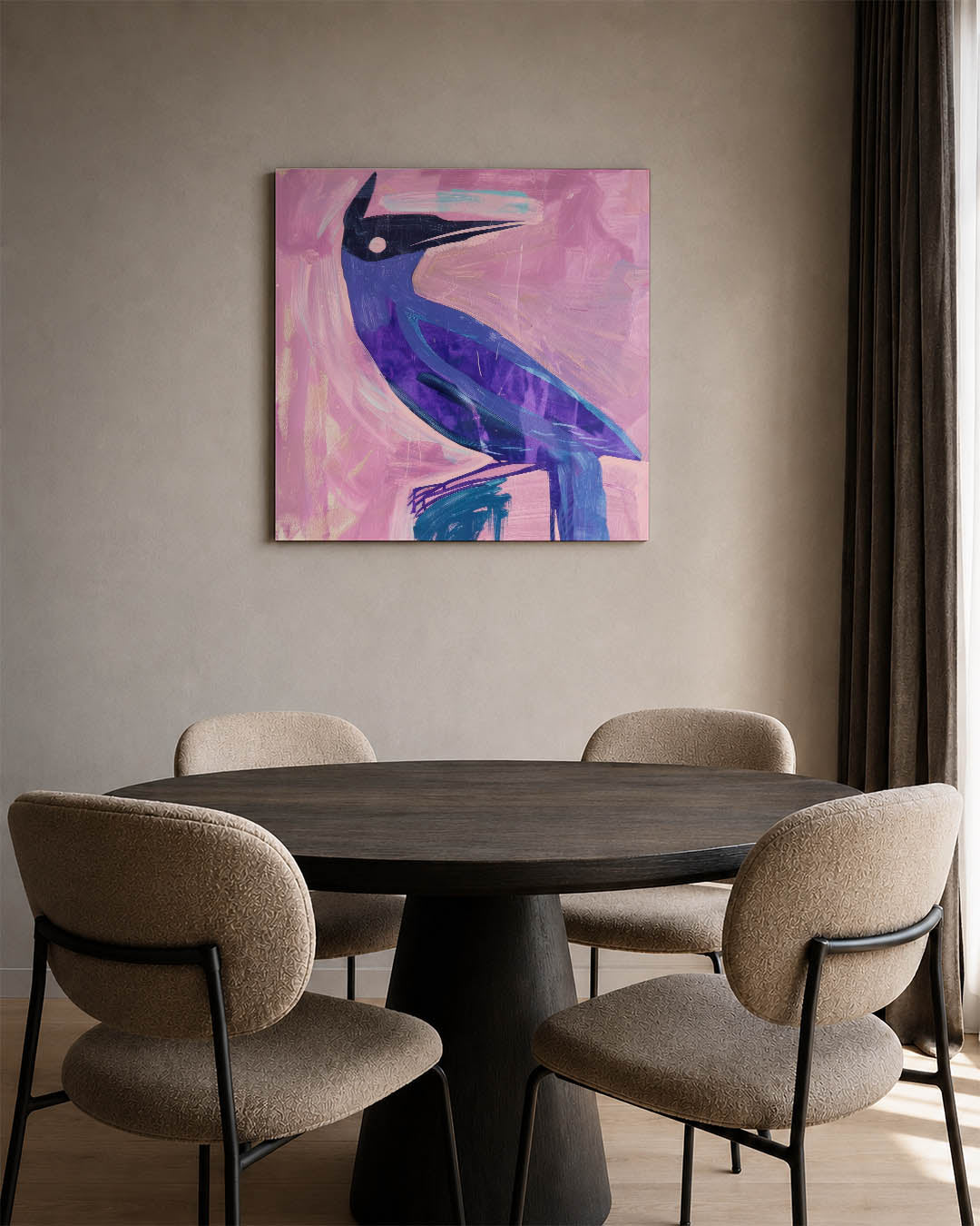 Vogelsilhouet in kleuren Kunstwerk