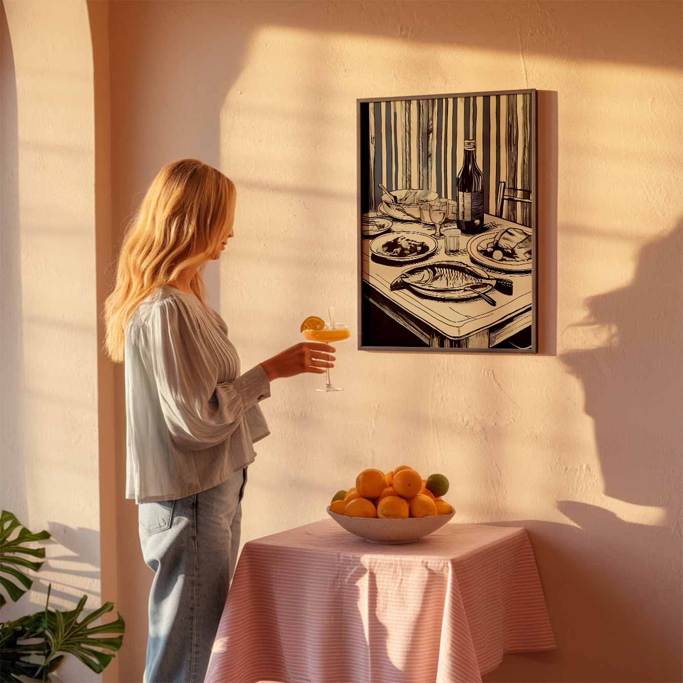 Stijlvolle Keukentafel Poster-WallArtistic