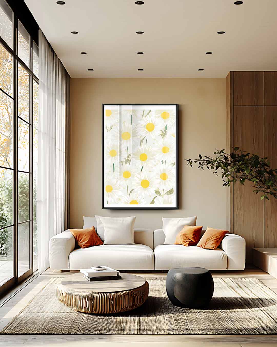 Frisse Madeliefjes Print Kunstwerk-canvas-dibond-plexiglas-wanddecoratie-WallArtistic