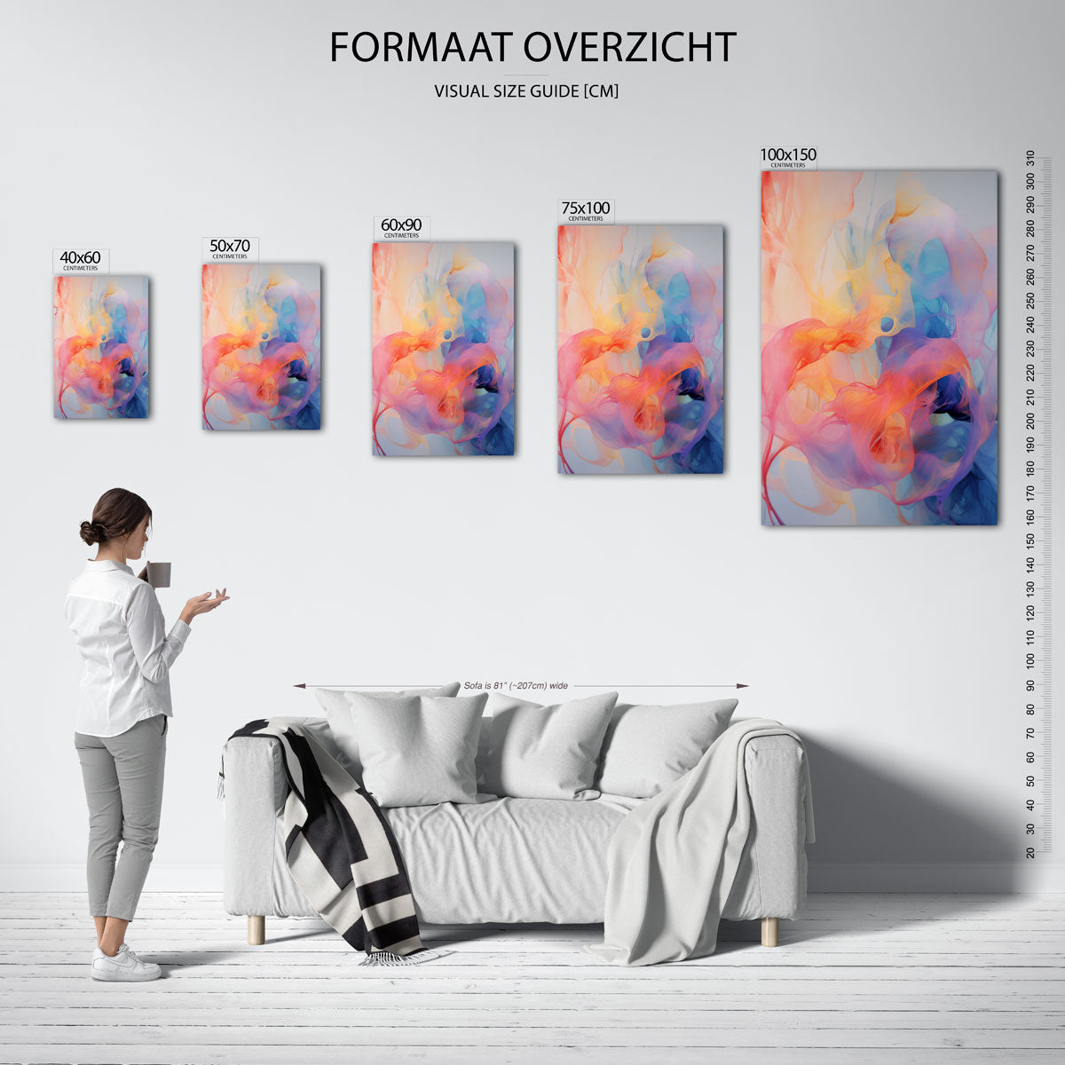 Vloeiende kleurenwerveling Kunstwerk
