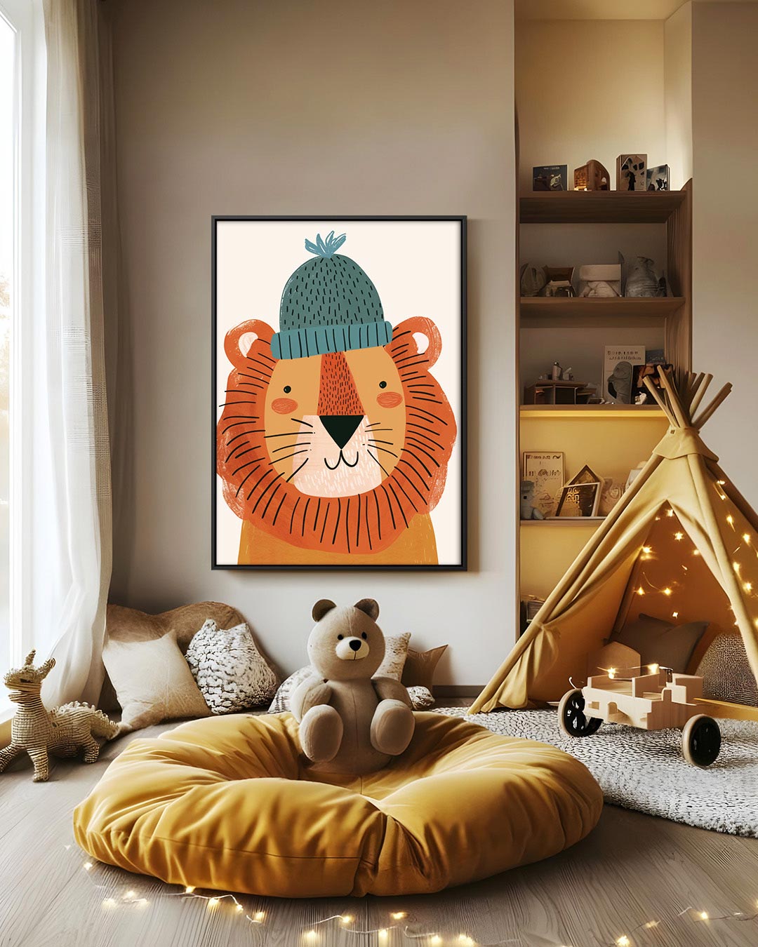Vrolijke leeuw illustratie Kunstwerk