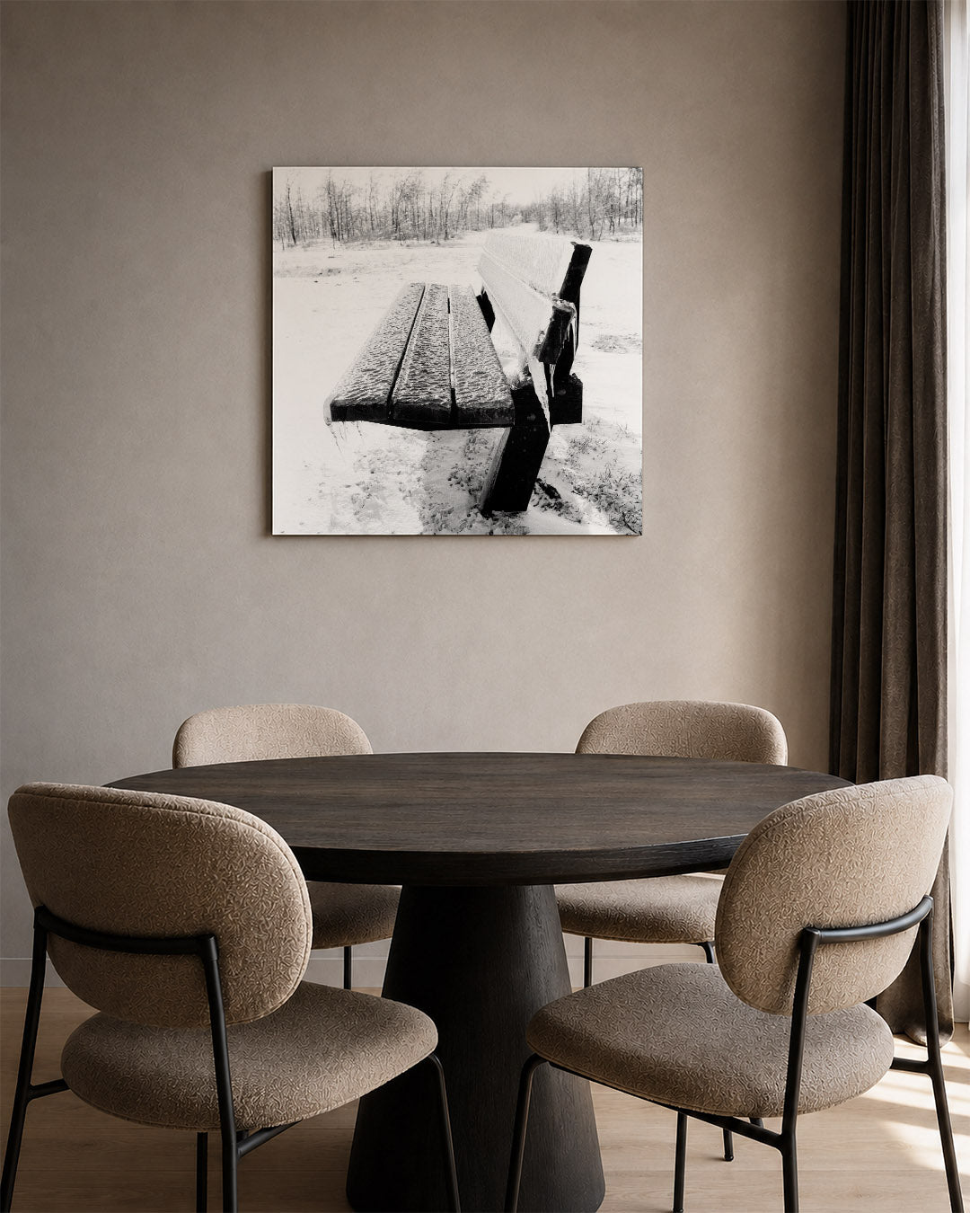 Bevroren bankje Kunstwerk