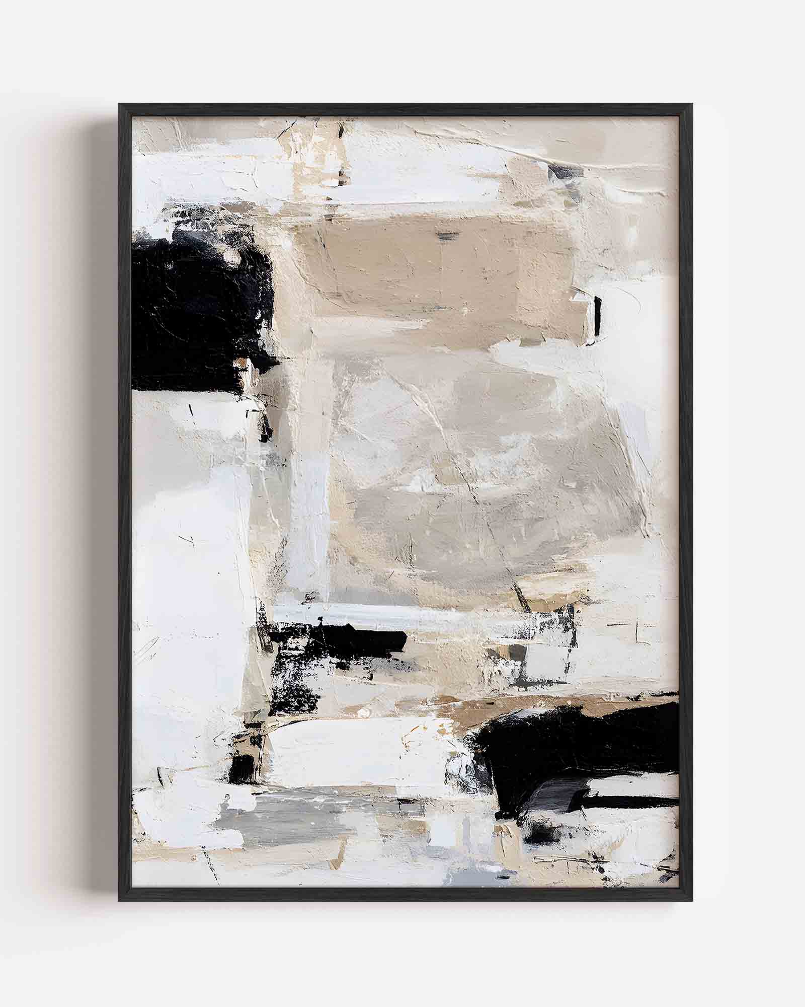 Abstracte beige en zwarte Poster