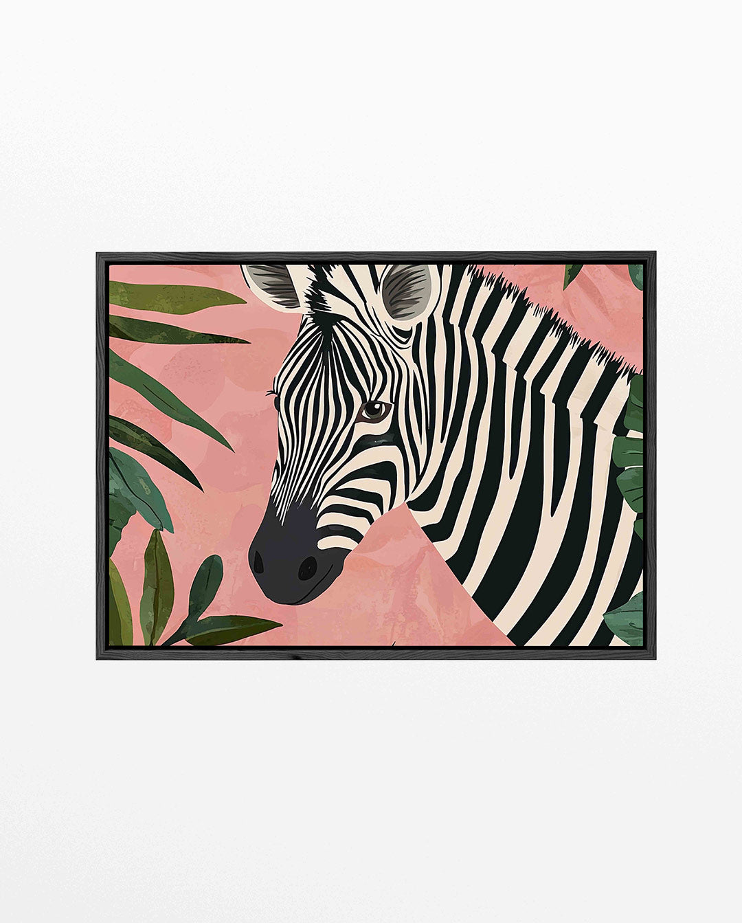 Zebra en bladeren Kunstwerk