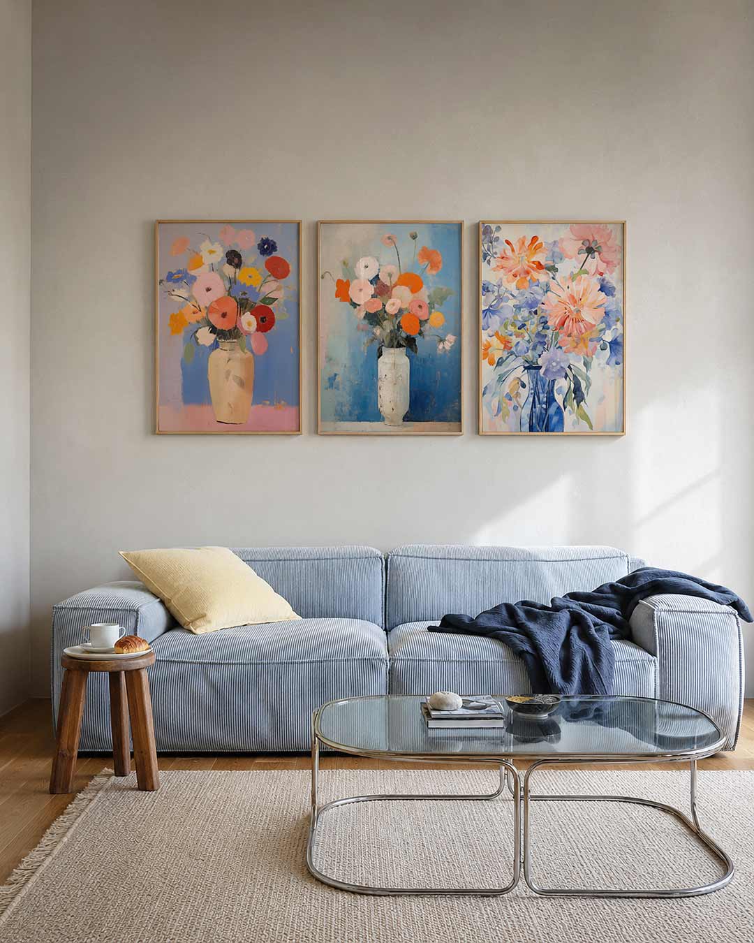 Bloemrijke kleurvlakken Posterset