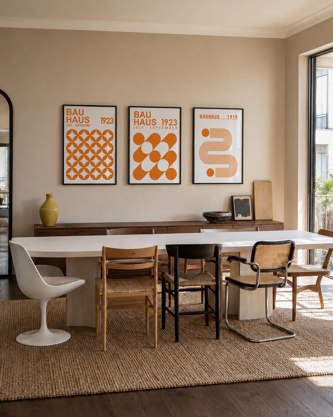 Oranje cirkelpatroon Posterset