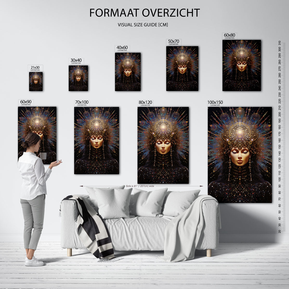 Vrouw met sierlijke kroon Poster