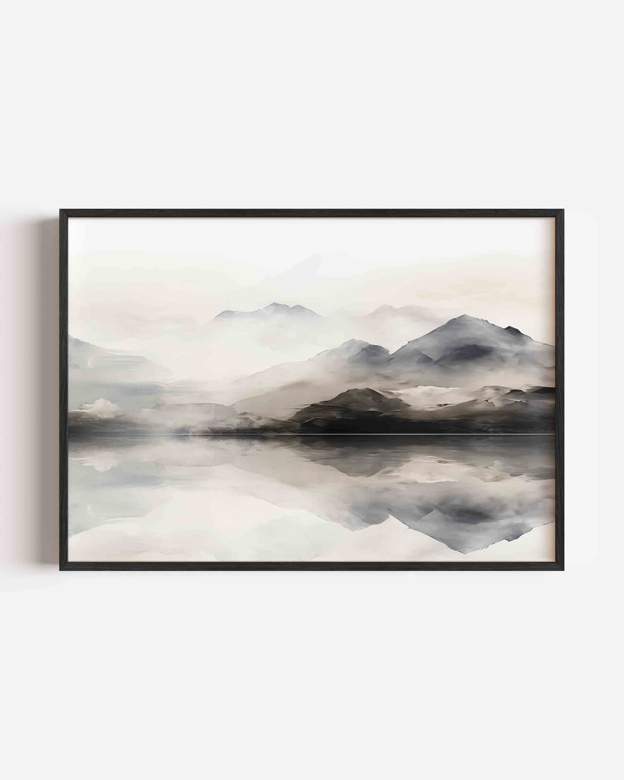 Berglandschap met reflectie Poster