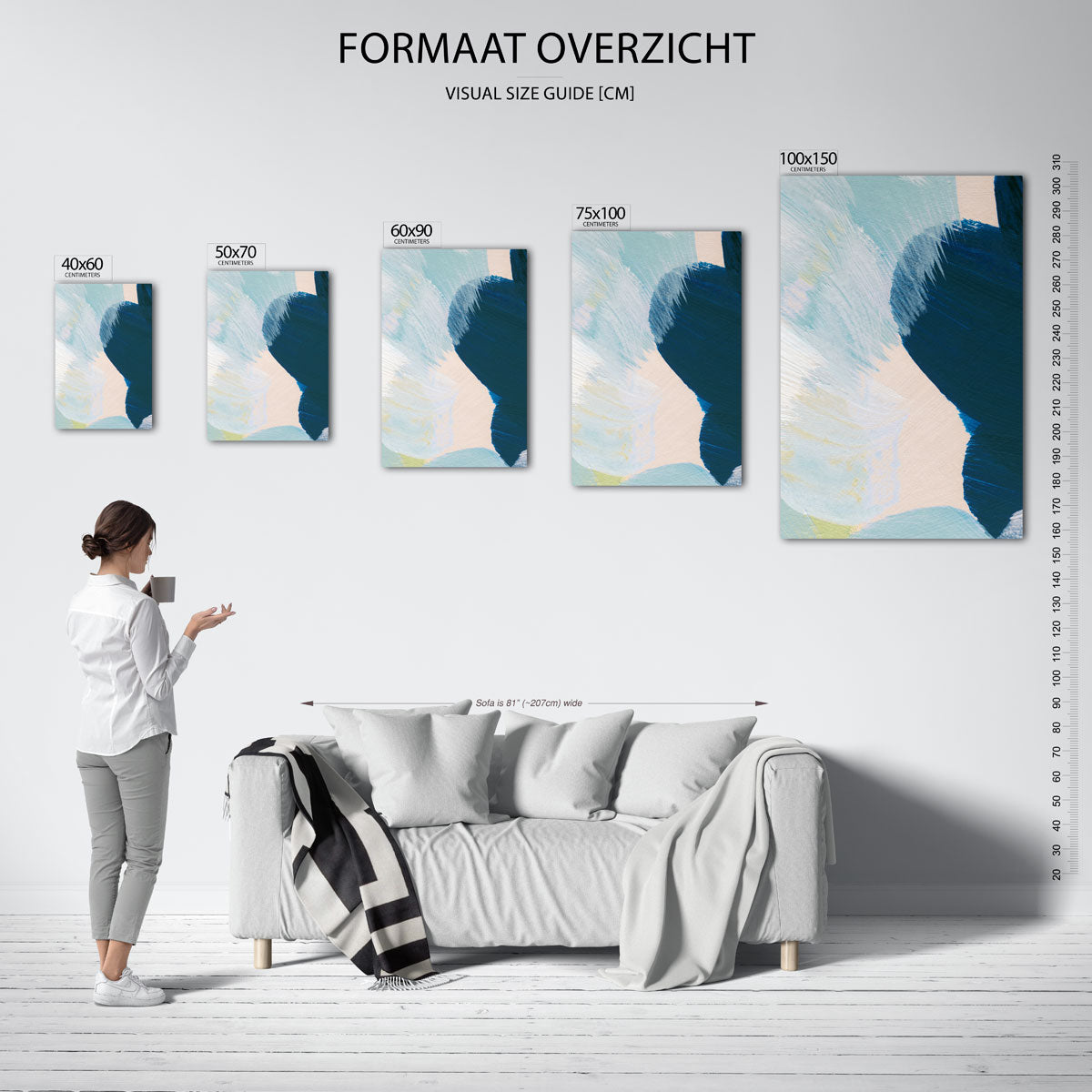 Dynamische kleurencompositie Kunstwerk