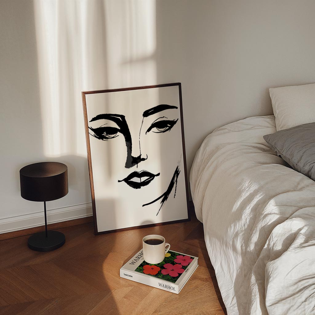 Minimalistische Gezichtsillustratie Poster-WallArtistic