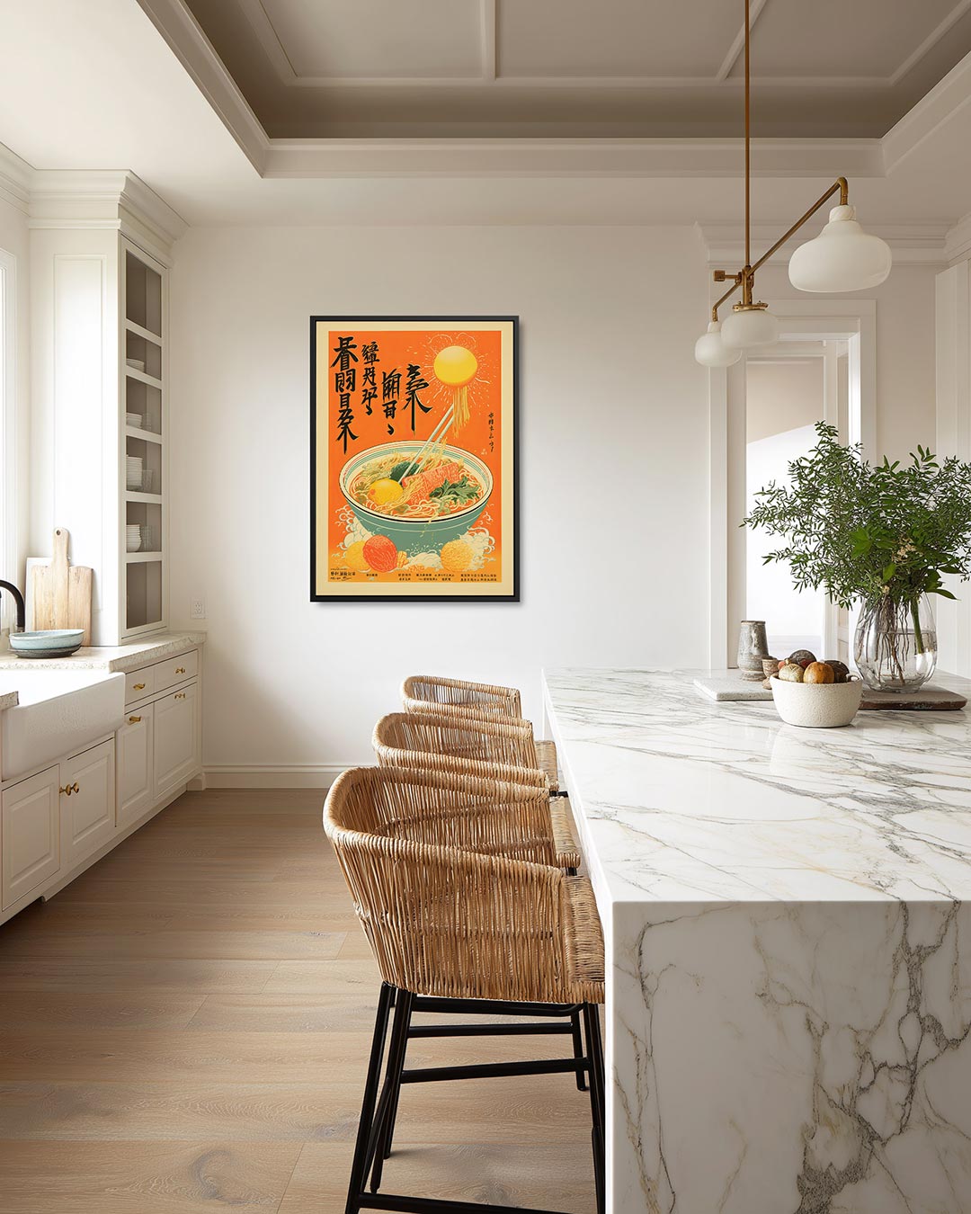 Kleurrijke noodle kom Kunstwerk