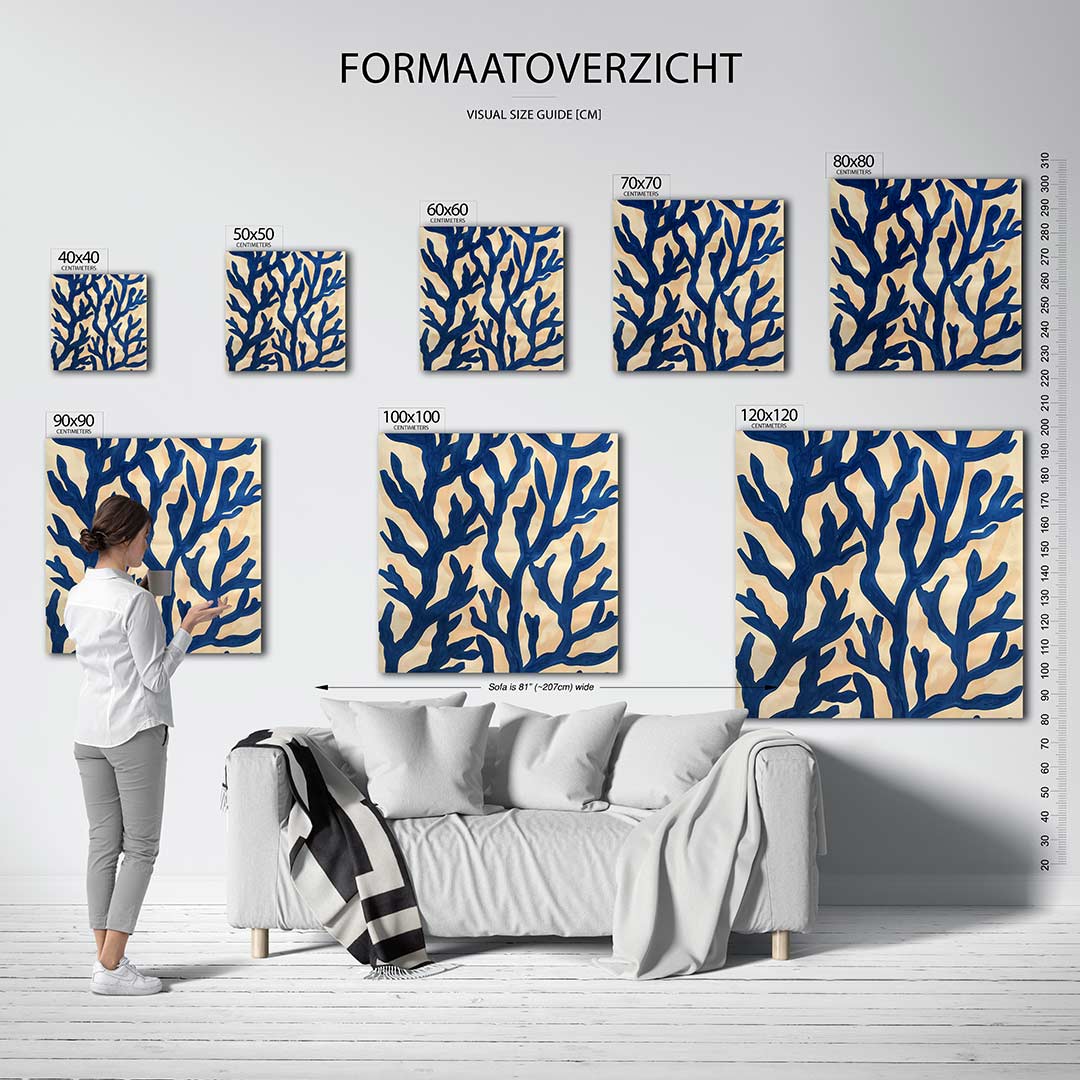 Organische blauwe vormen Kunstwerk