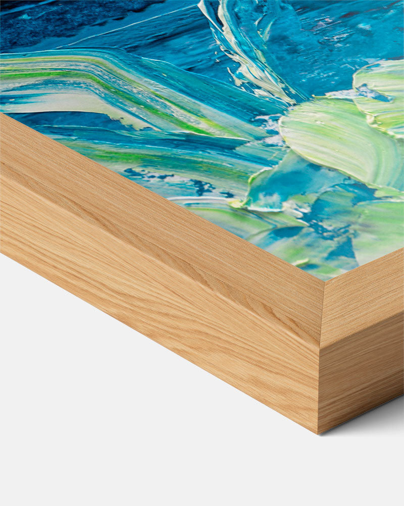 Bloemenpracht in Blauwe Penselen Poster-WallArtistic