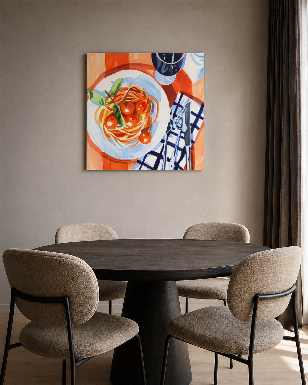 Dynamisch eettafereel Kunstwerk