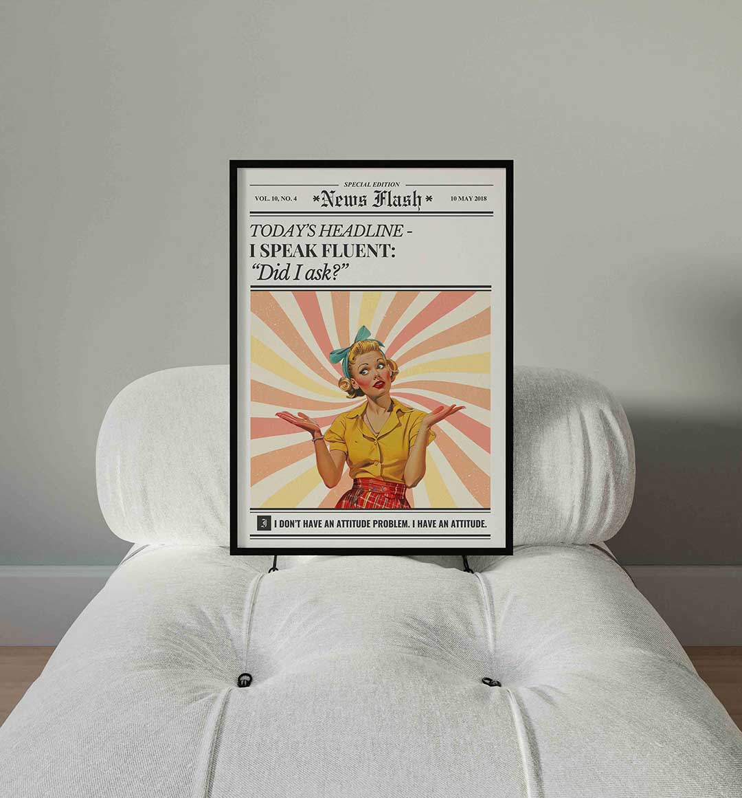 Vrouw met retro uitstraling Poster