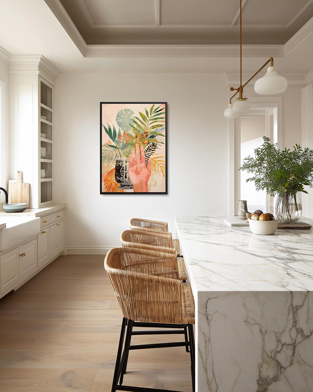 Vrolijke botanische compositie Kunstwerk