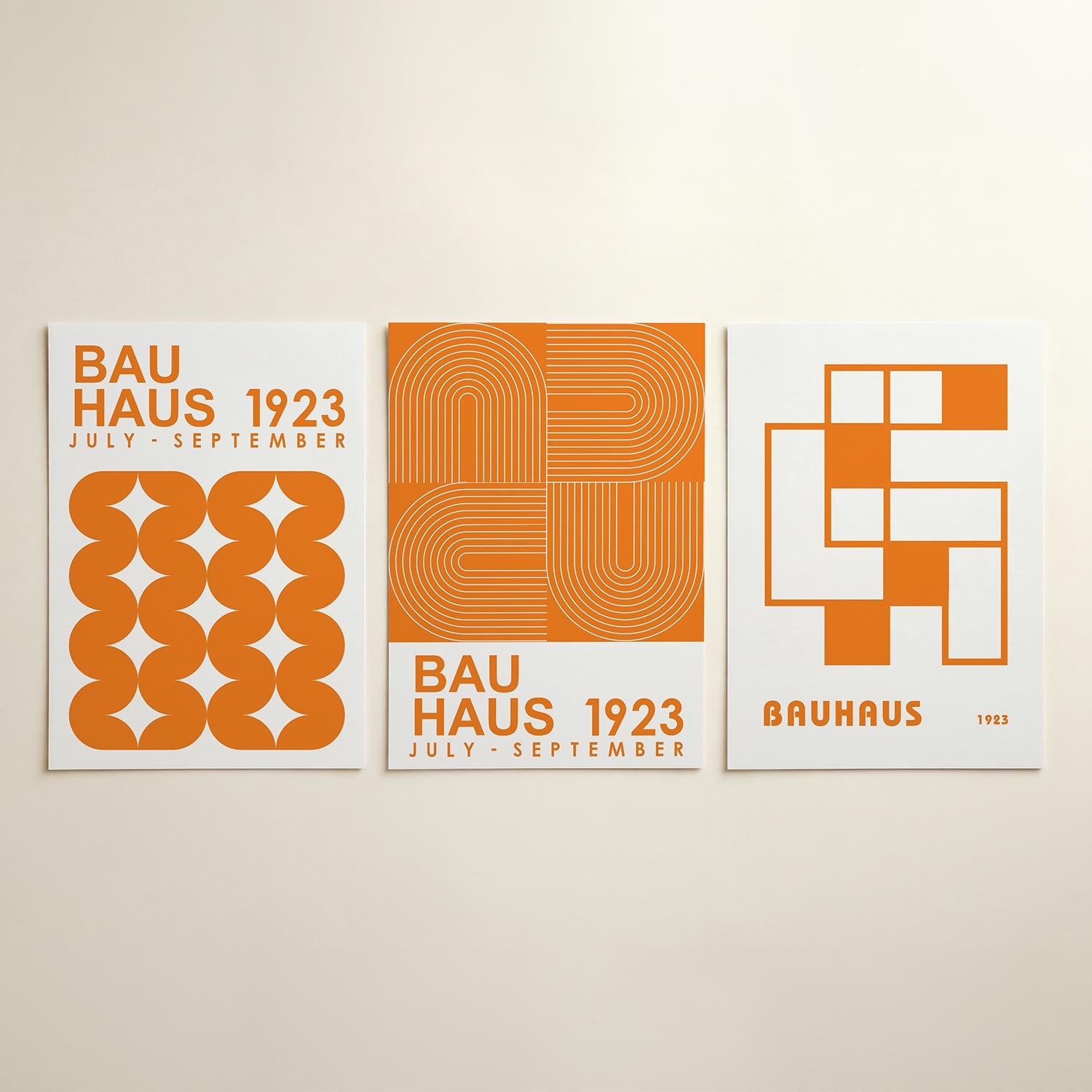 Oranje vormenspel Posterset