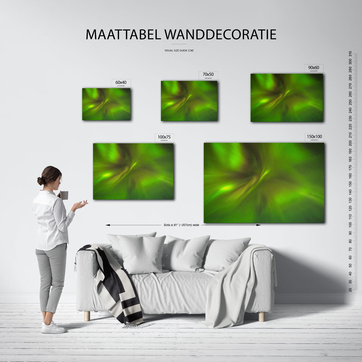 Groene hemellichten Kunstwerk