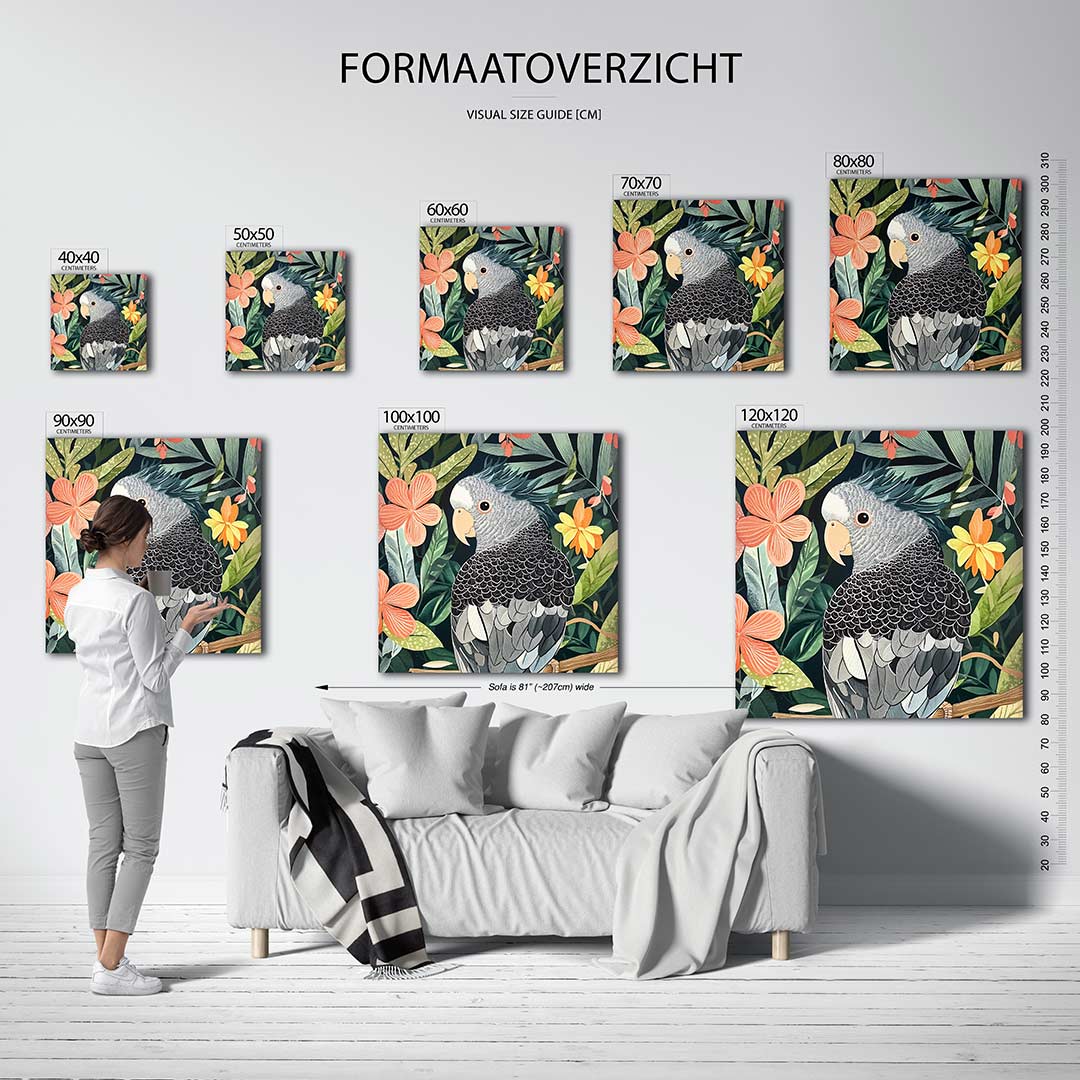 Vrolijke papegaai Kunstwerk