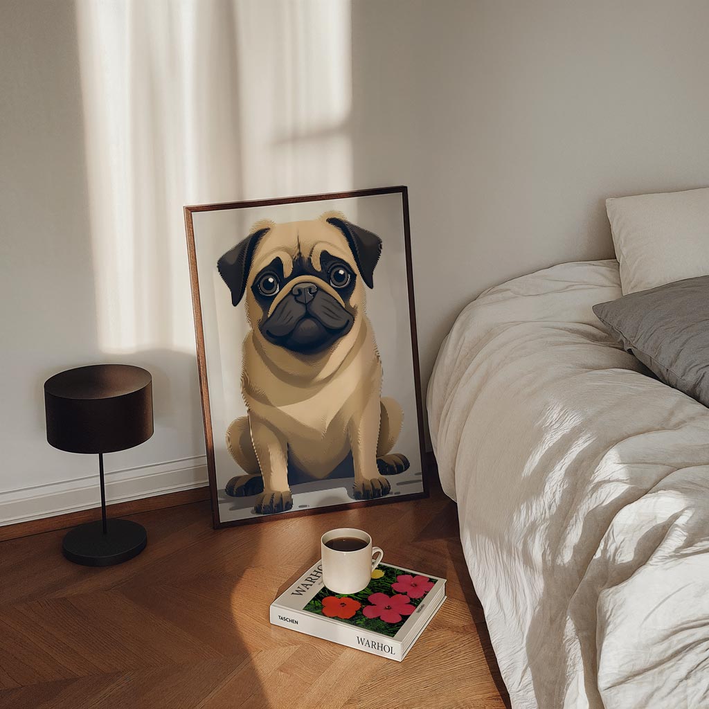 Schattige Mopshond Poster-WallArtistic