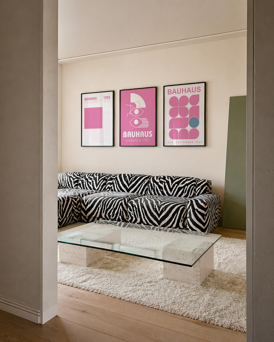 Roze lijnenspel Posterset