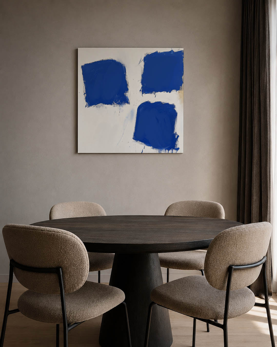 Dynamische blauwe vlakken Kunstwerk