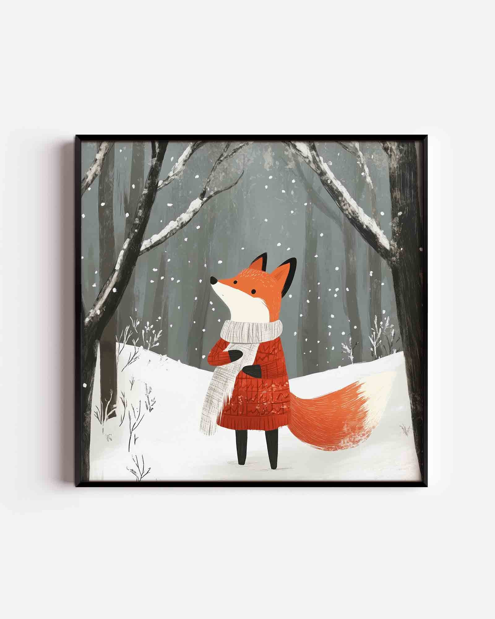 Vos in winterbos Poster
