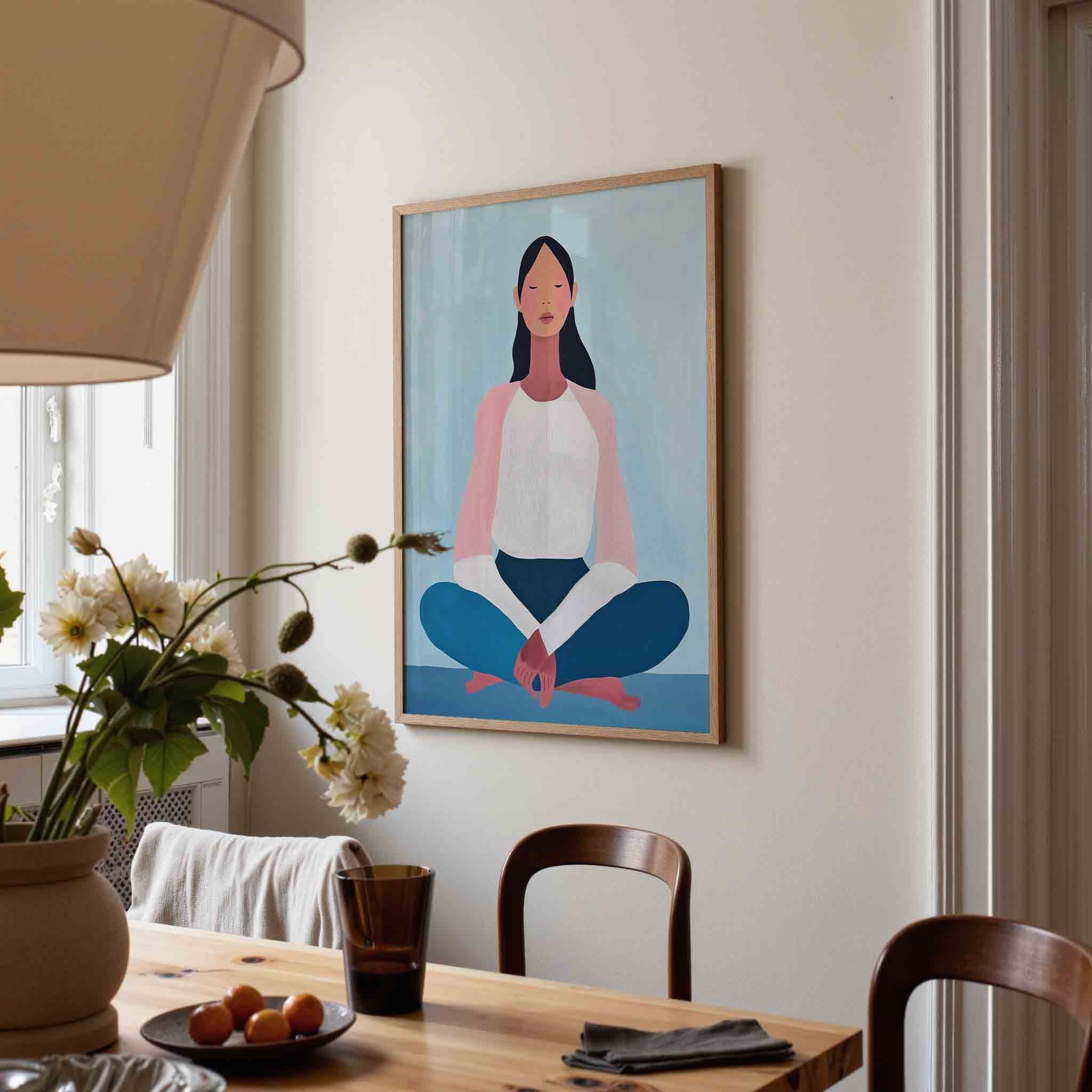 Mediterende figuur Poster