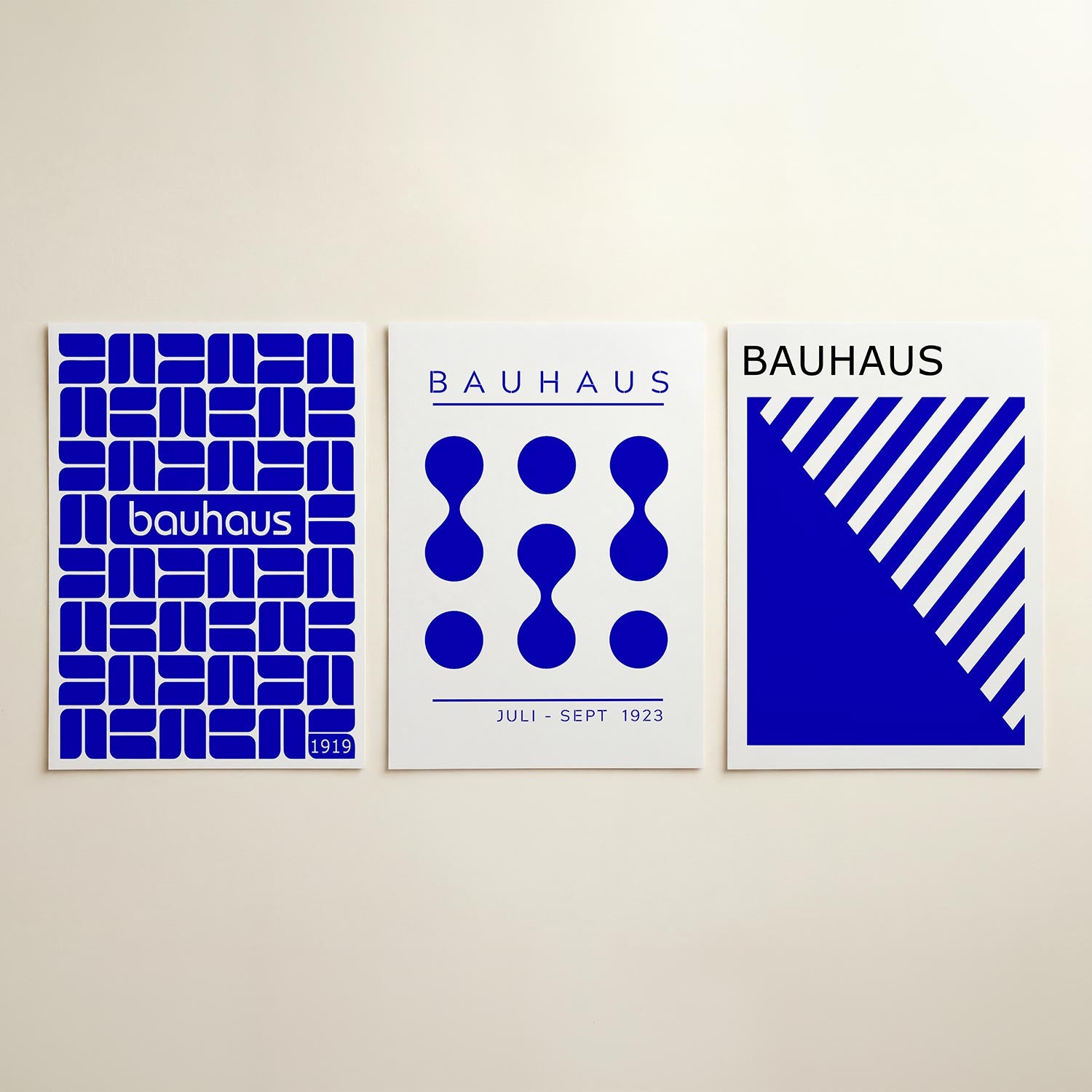 Vormritme blauw Posterset