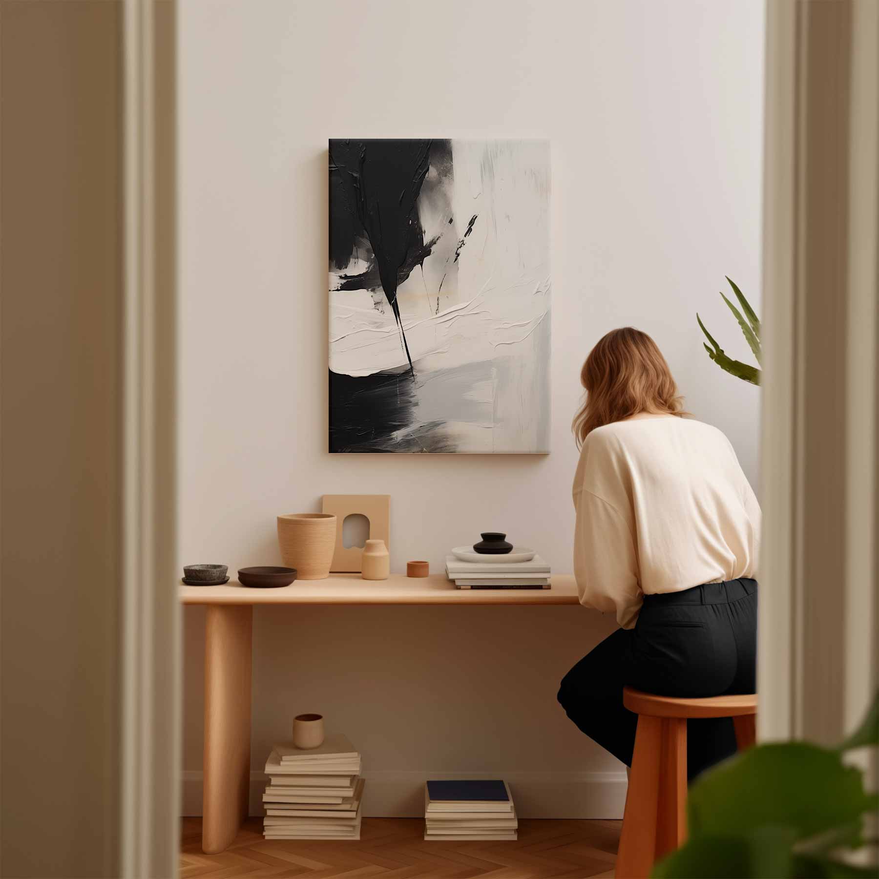 Eclips in Monochroom Kunstwerk-canvas-dibond-plexiglas-wanddecoratie-WallArtistic