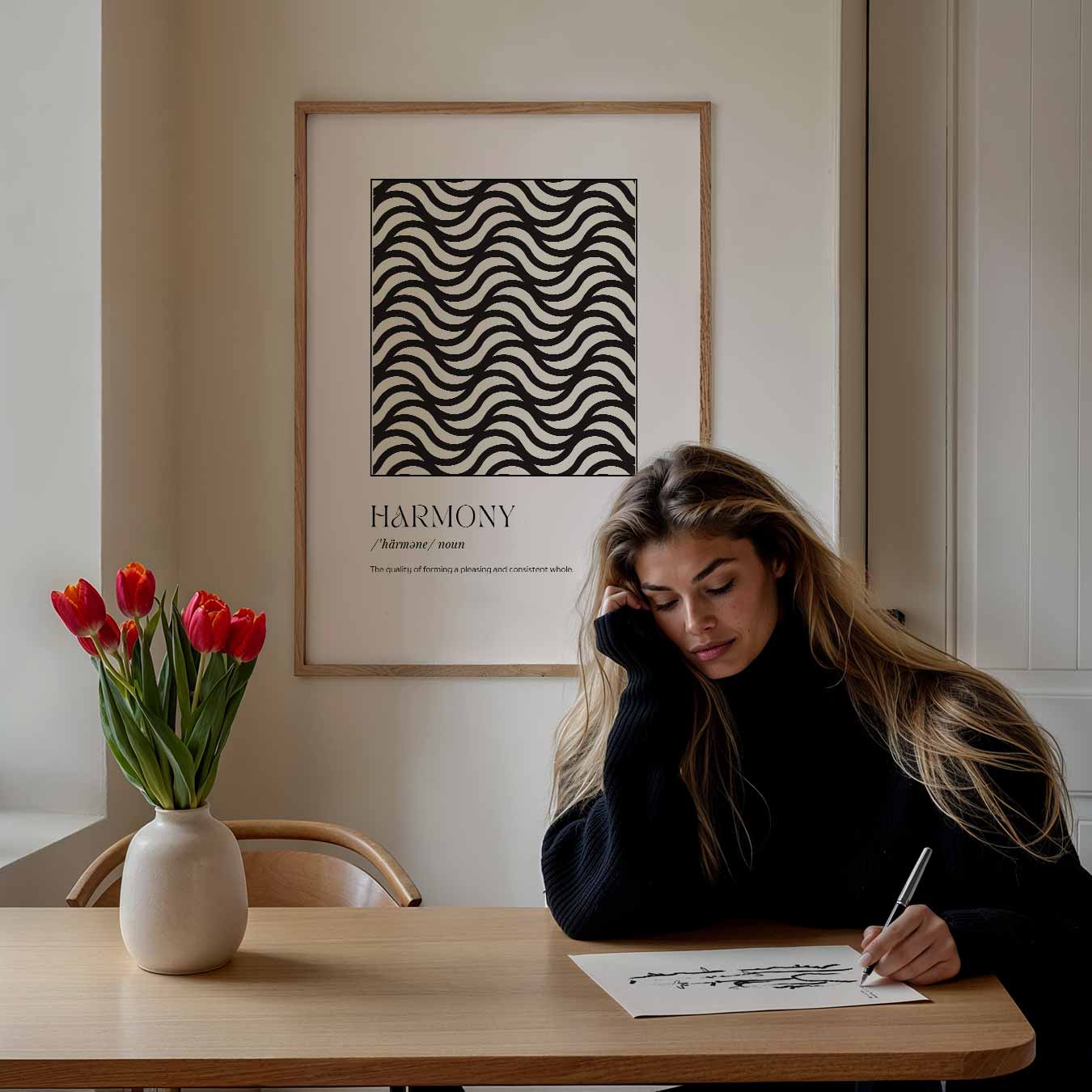 Harmonieuze Golven Poster-WallArtistic
