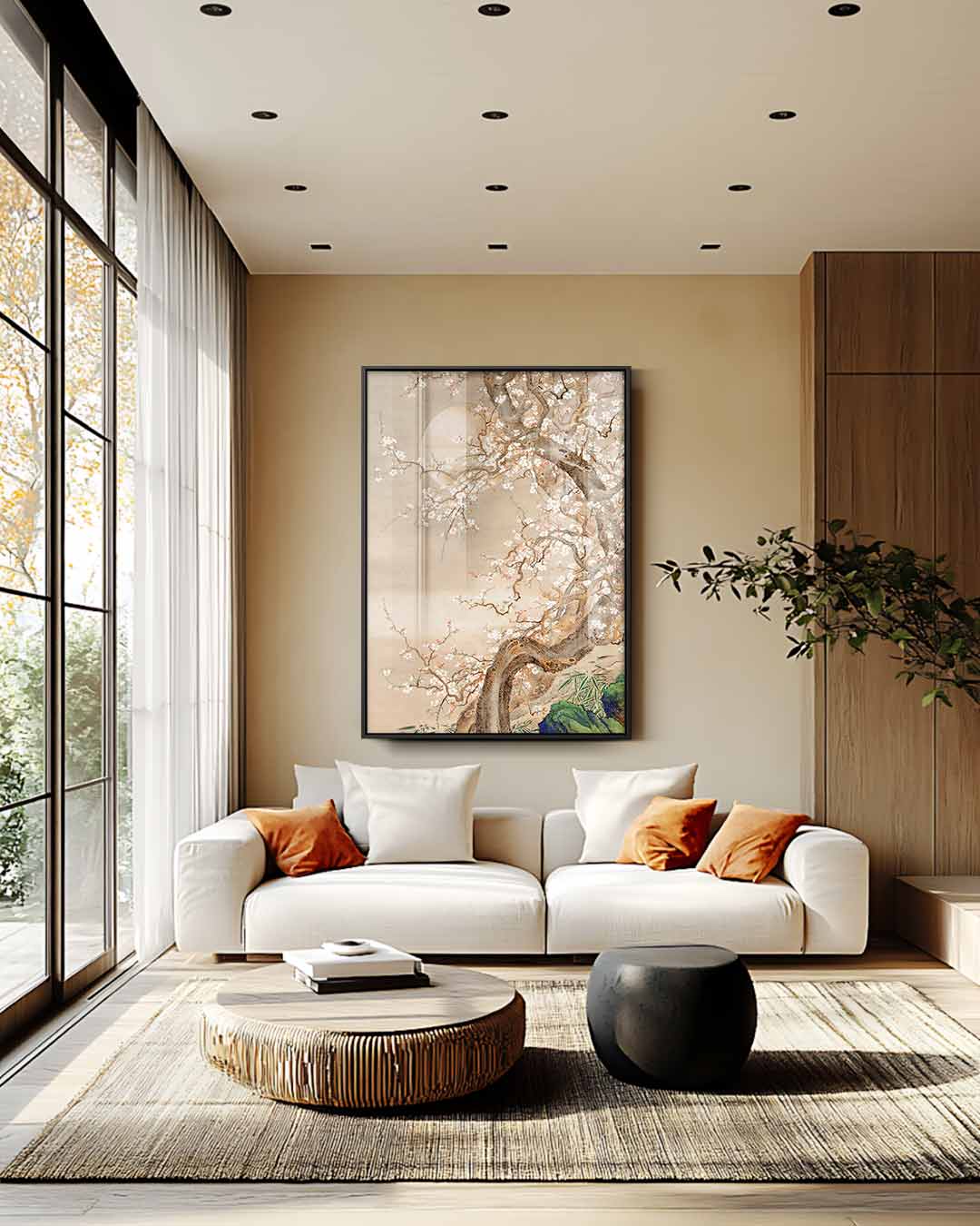 Sereen Bloesemlandschap Kunstwerk-canvas-dibond-plexiglas-wanddecoratie-WallArtistic