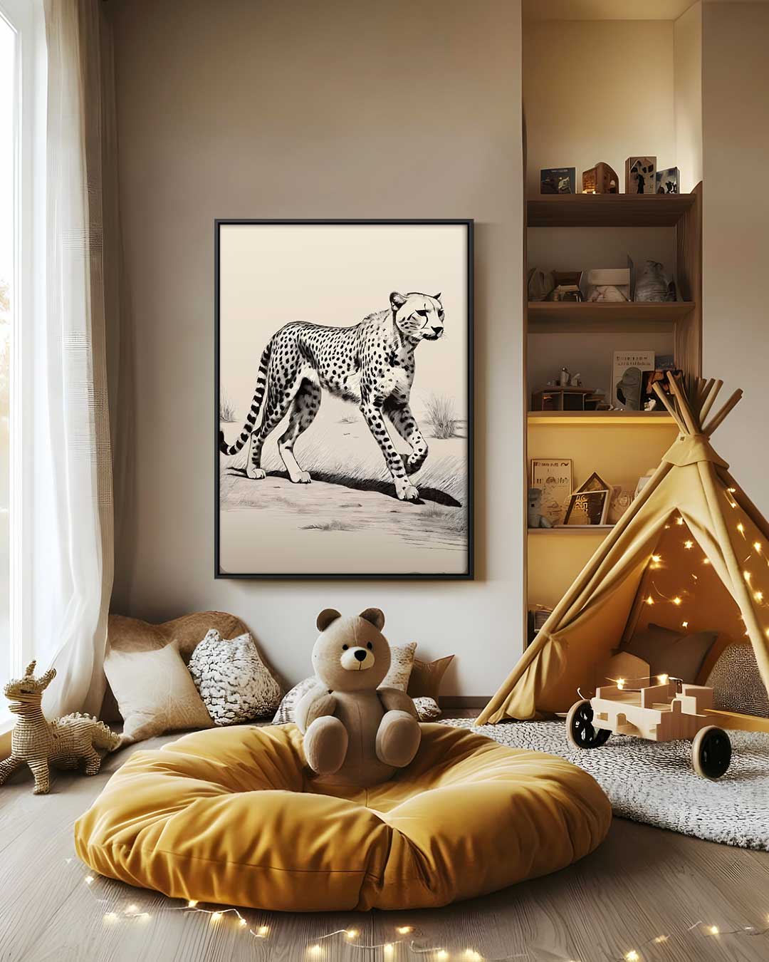 Majestueuze Cheetah in de Savanne Kunstwerk