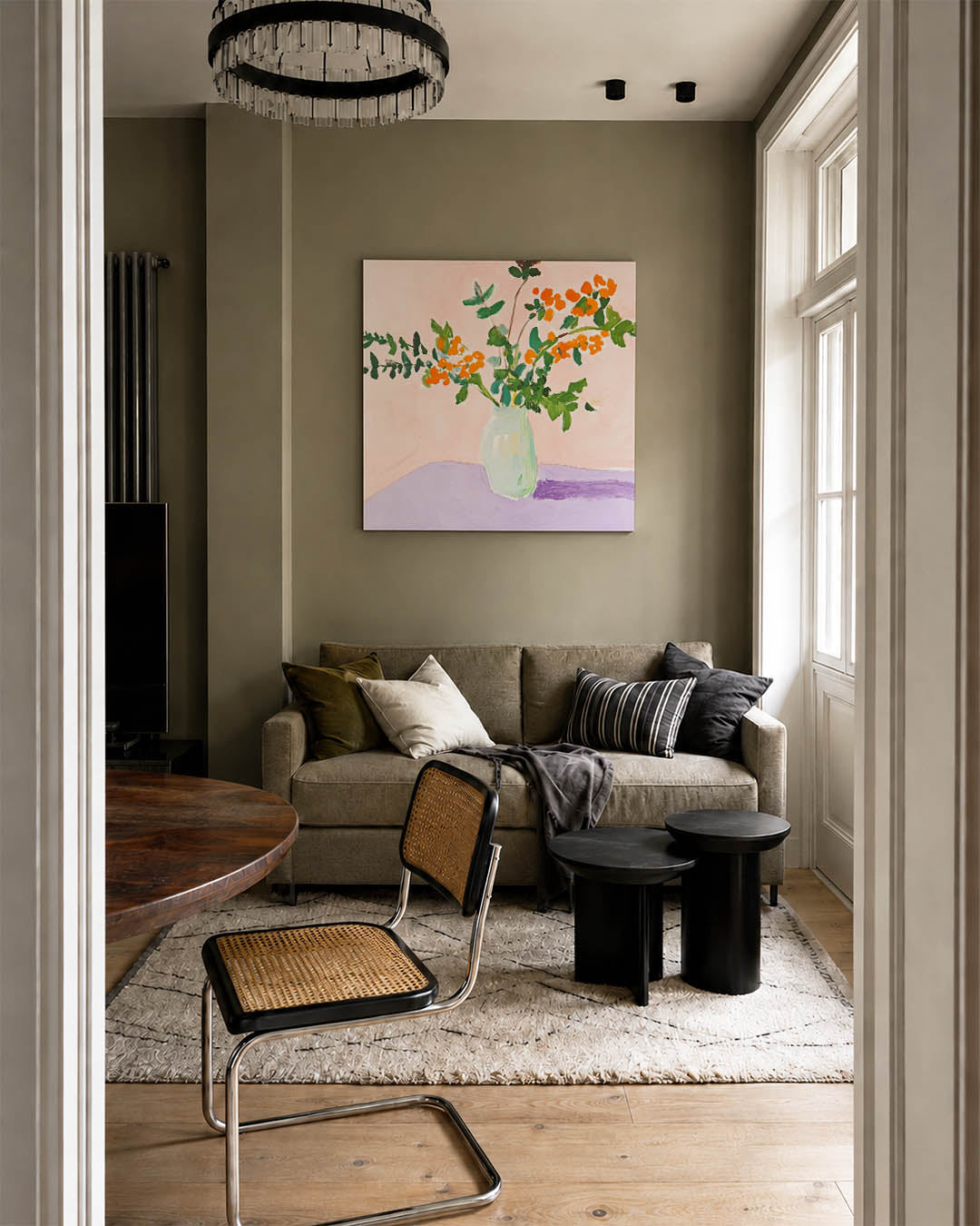 Vrolijke bloemenvaas Kunstwerk